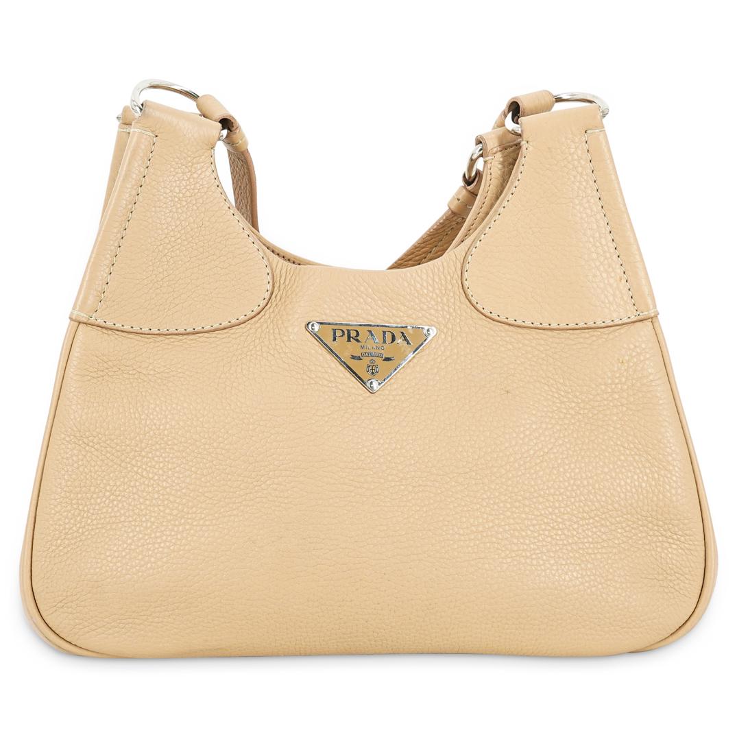 Prada Tan Leather Shoulder Handbag (1 of 6)
