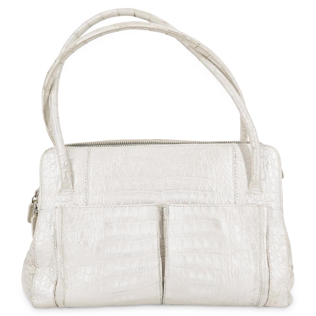 Nancy Gonzalez White Crocodile Leather Handbag (1 of 7)