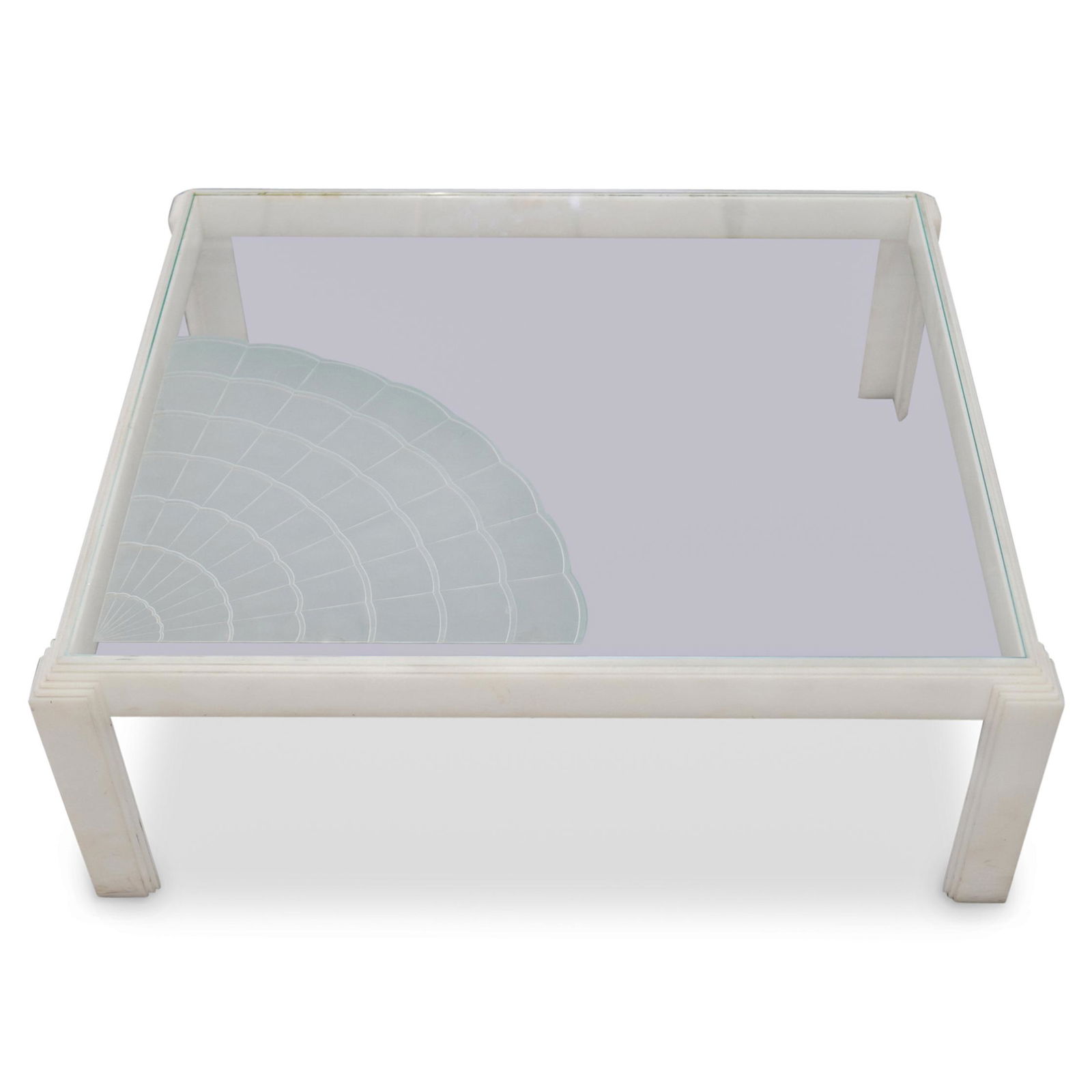 Art Deco Frosted Lucite Coffee Table (1 of 4)