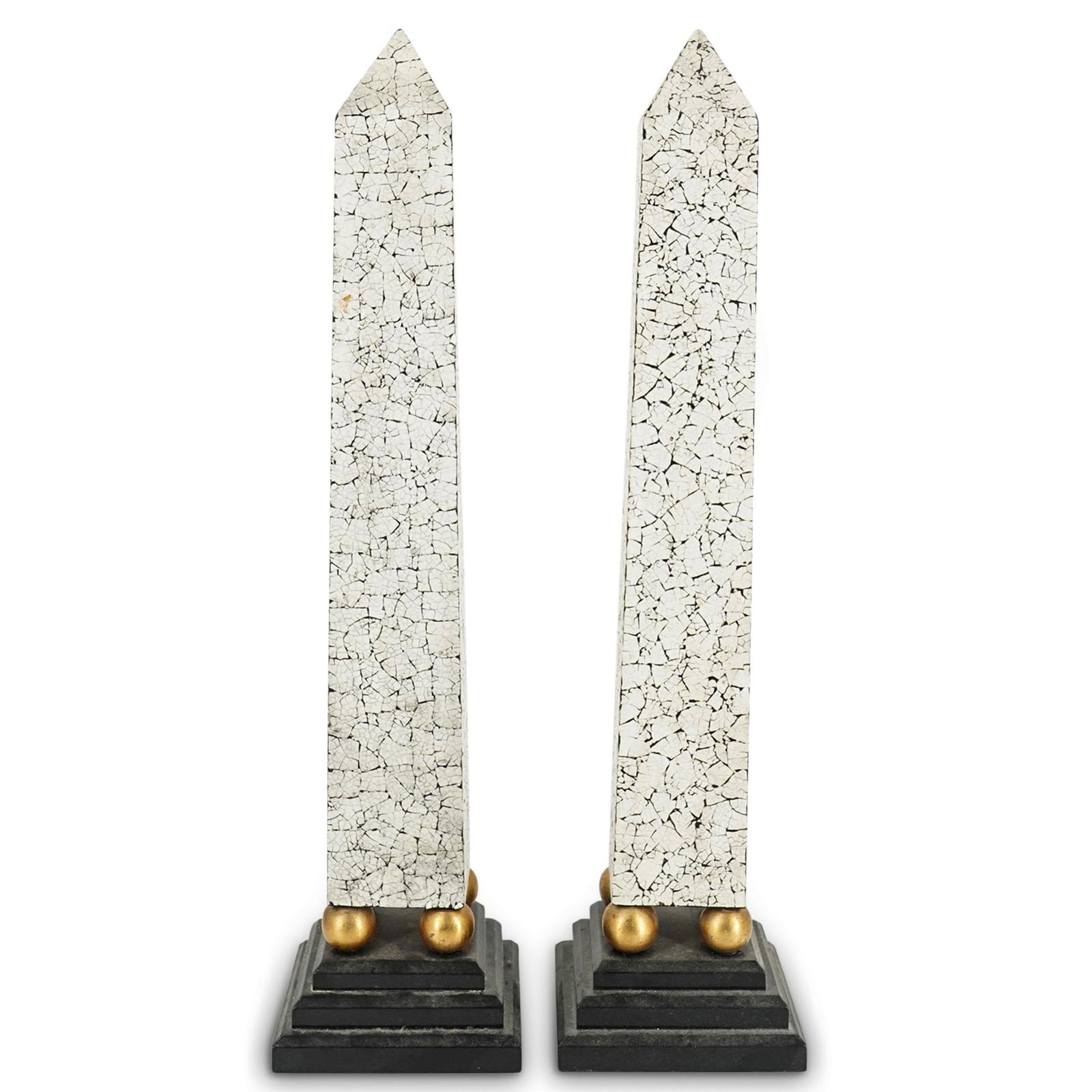 (2 Pc) Neoclassic Style Wooden Obelisks (1 of 6)