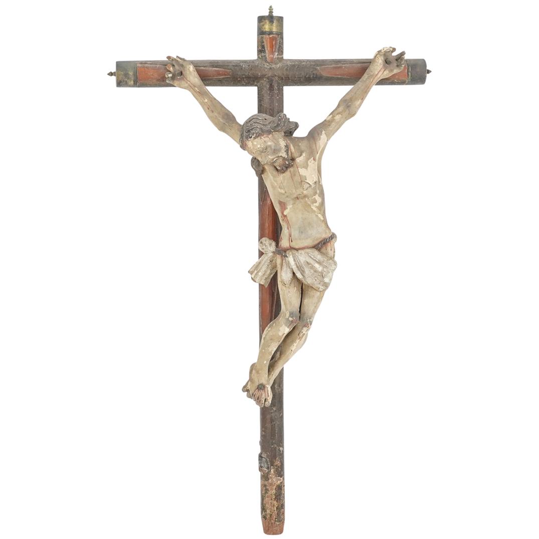 Latin American Painted Wooden Crucifix (1 of 7)