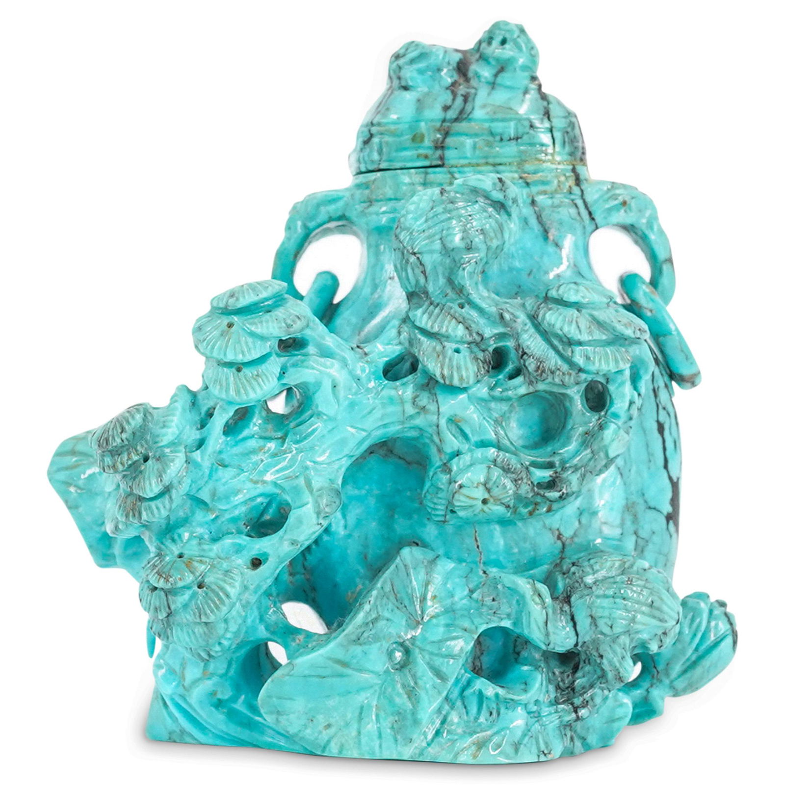 Antique Chinese Carved Turquoise Snuff Bottle (1 of 5)