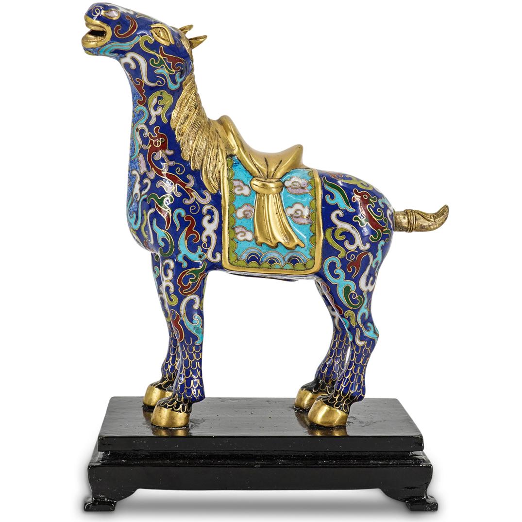 Chinese Cloisonne Horse Figure Statue (1 of 6)