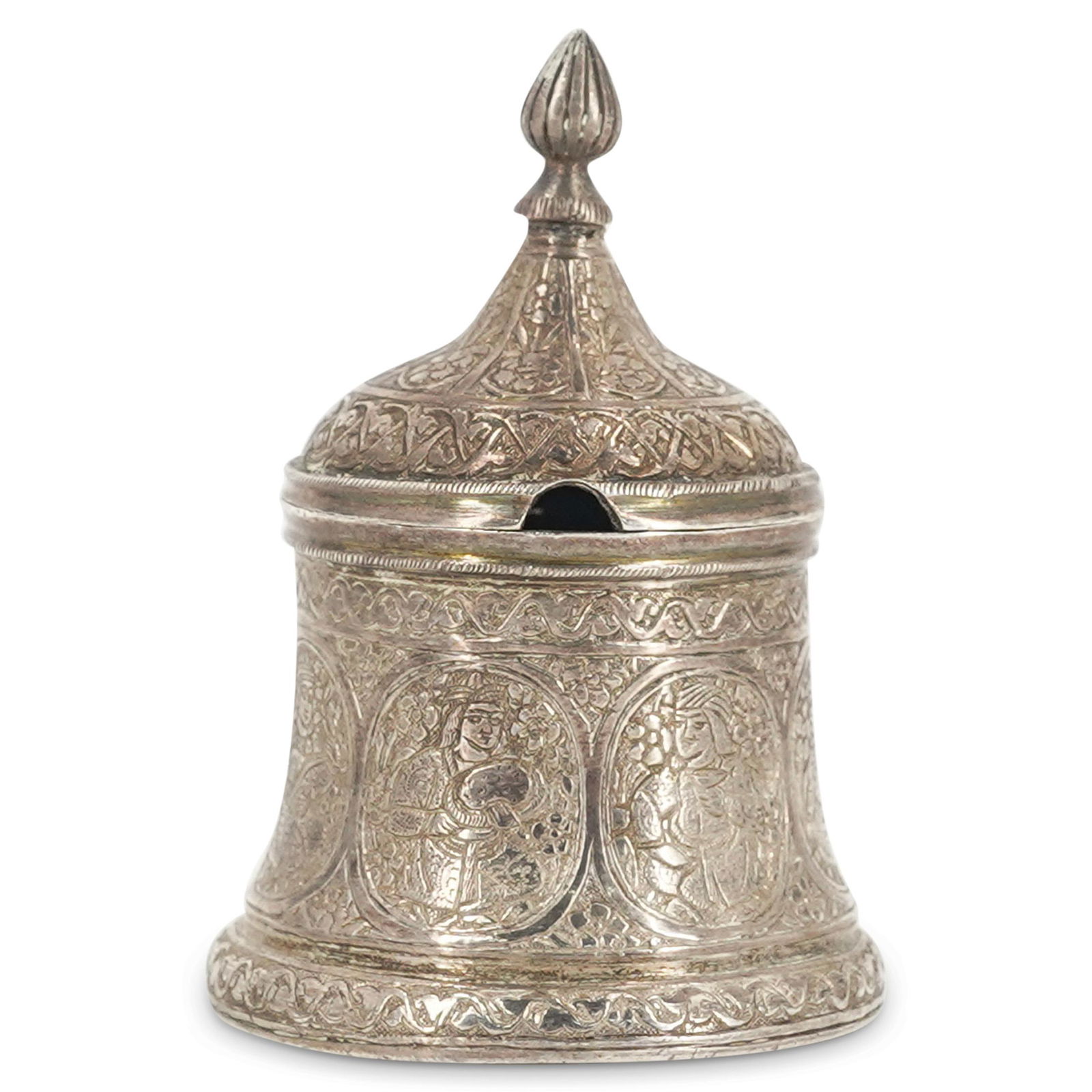 Antique Qajar Persian Sterling Silver Salt Cellar (1 of 8)
