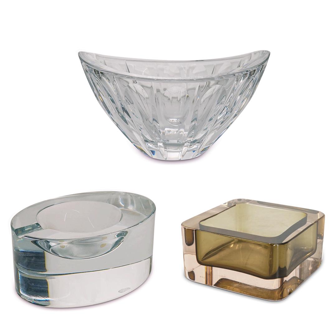 (3 Pc) Glassware Ashtray and Bowl Lot (1 of 18)