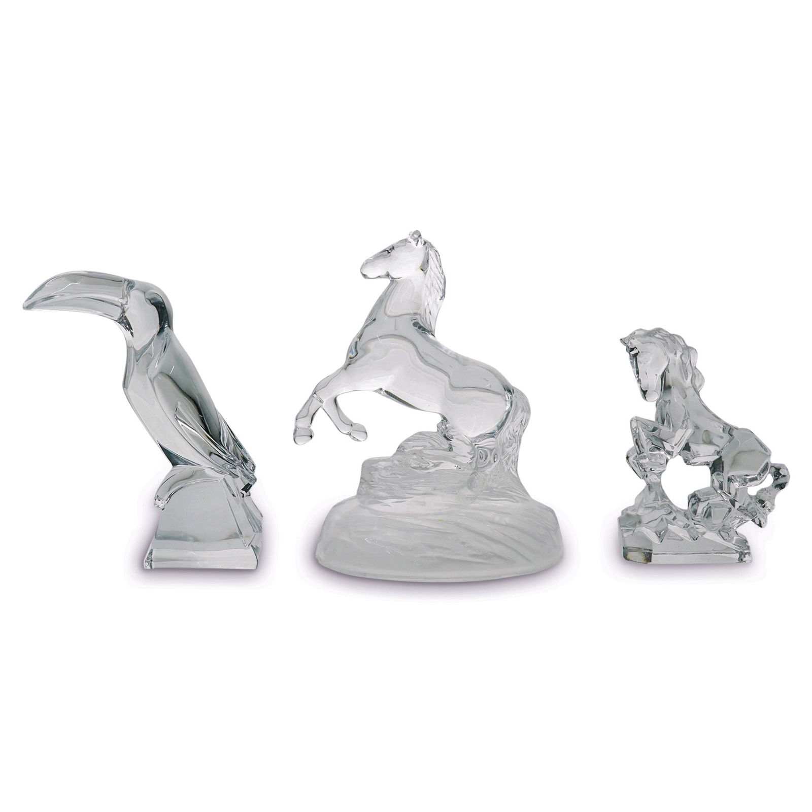 (3 Pc) Group of Signed Crystal Figurines (1 of 10)