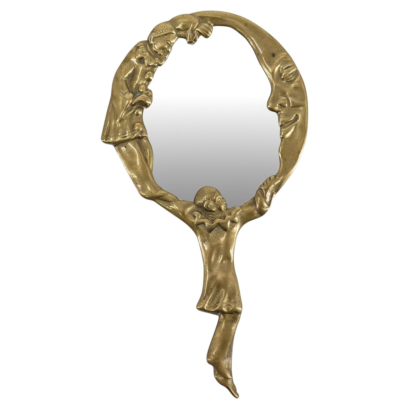 Charles Baleine Art Nouveau Brass Hand Mirror (1 of 8)