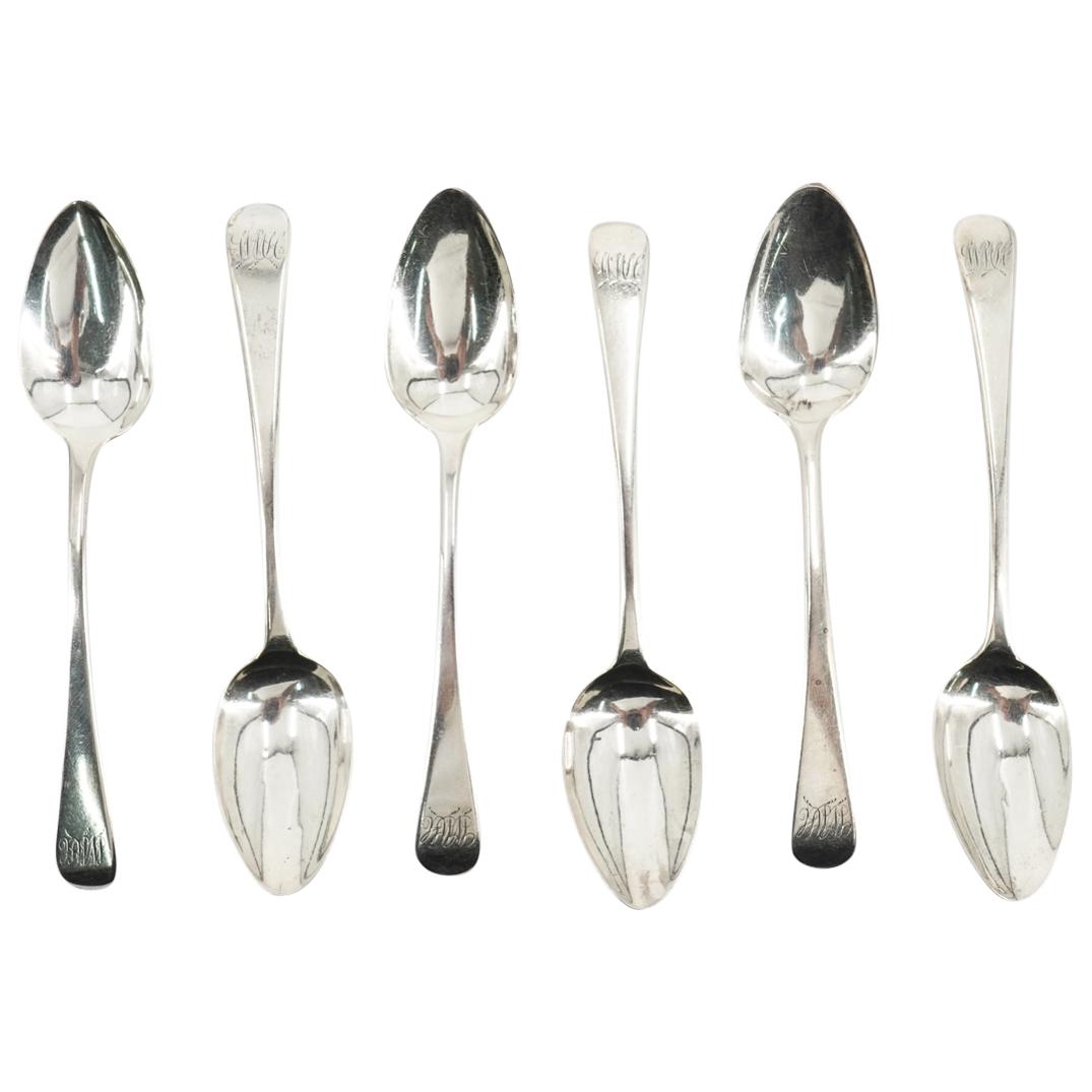 (6 Pc) Antique RR English Sterling Silver Tea Spoons Set (1 of 9)