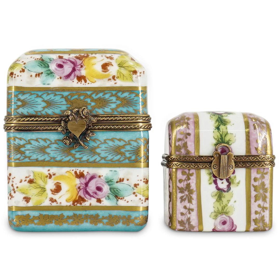 (2Pc) of Limoges Porcelain Perfume Trinket Boxes (1 of 9)