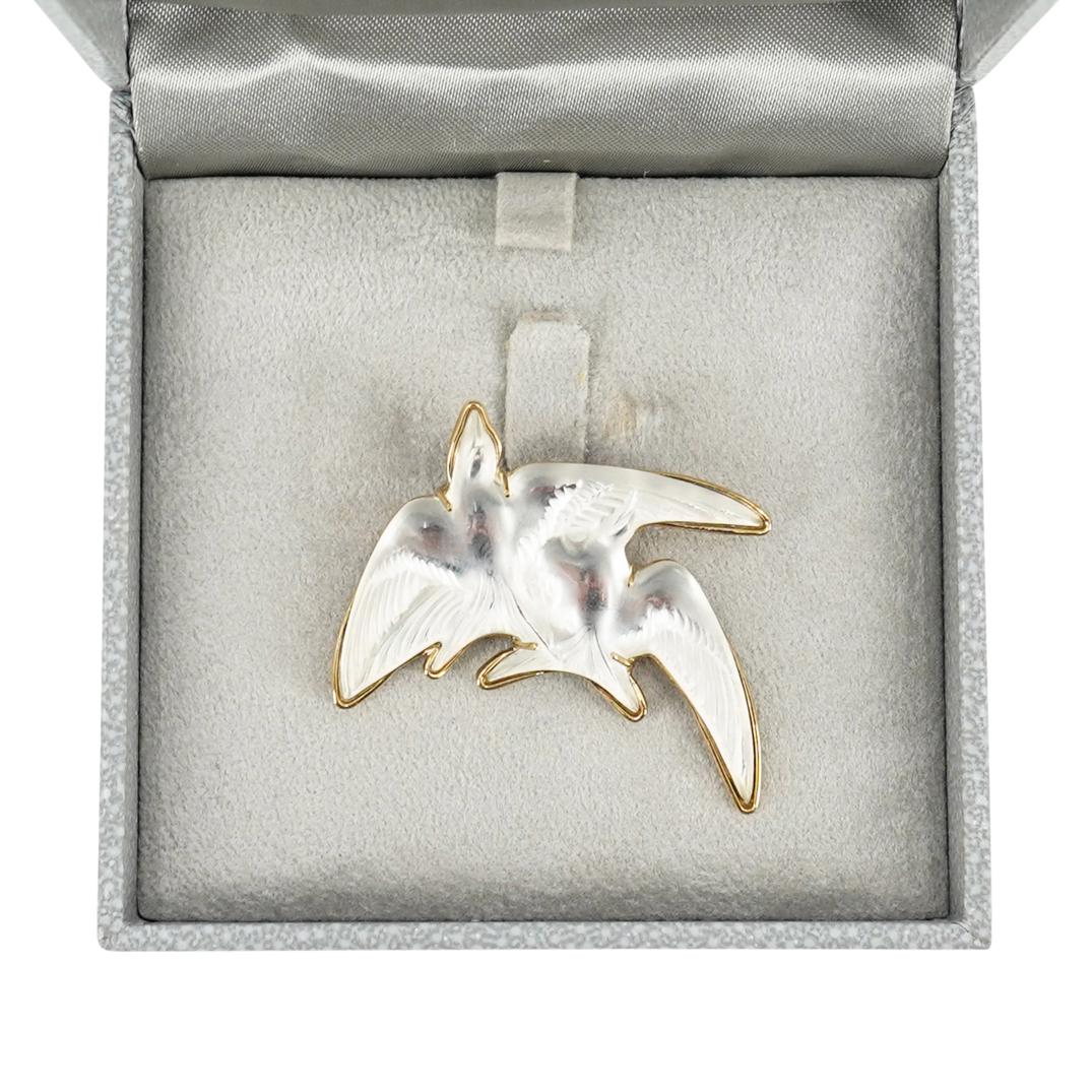 Lalique Hirondelles Swallow Birds Brooch (1 of 4)