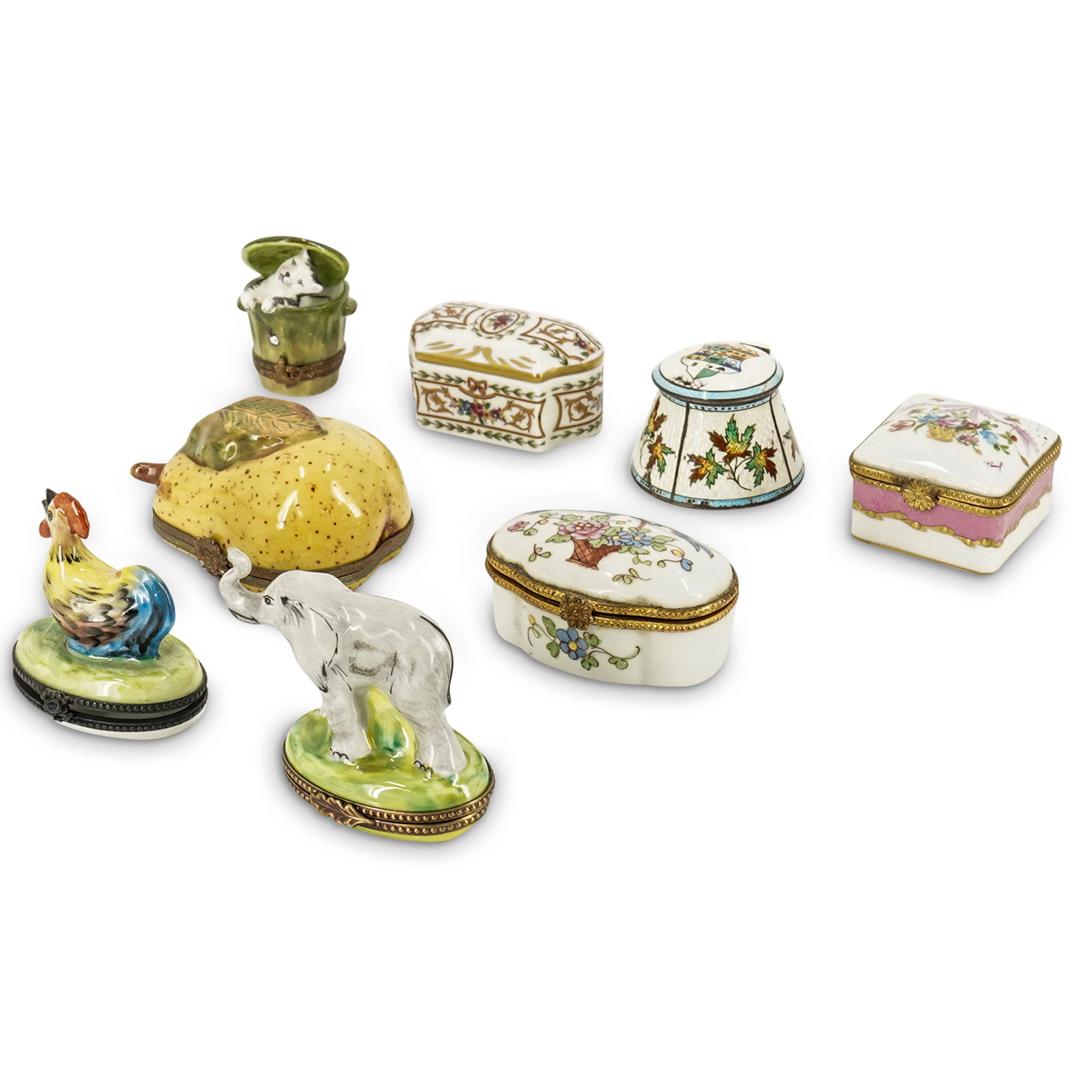 (8 Pc) Limoges Porcelain Trinket Box Grouping Set (1 of 13)