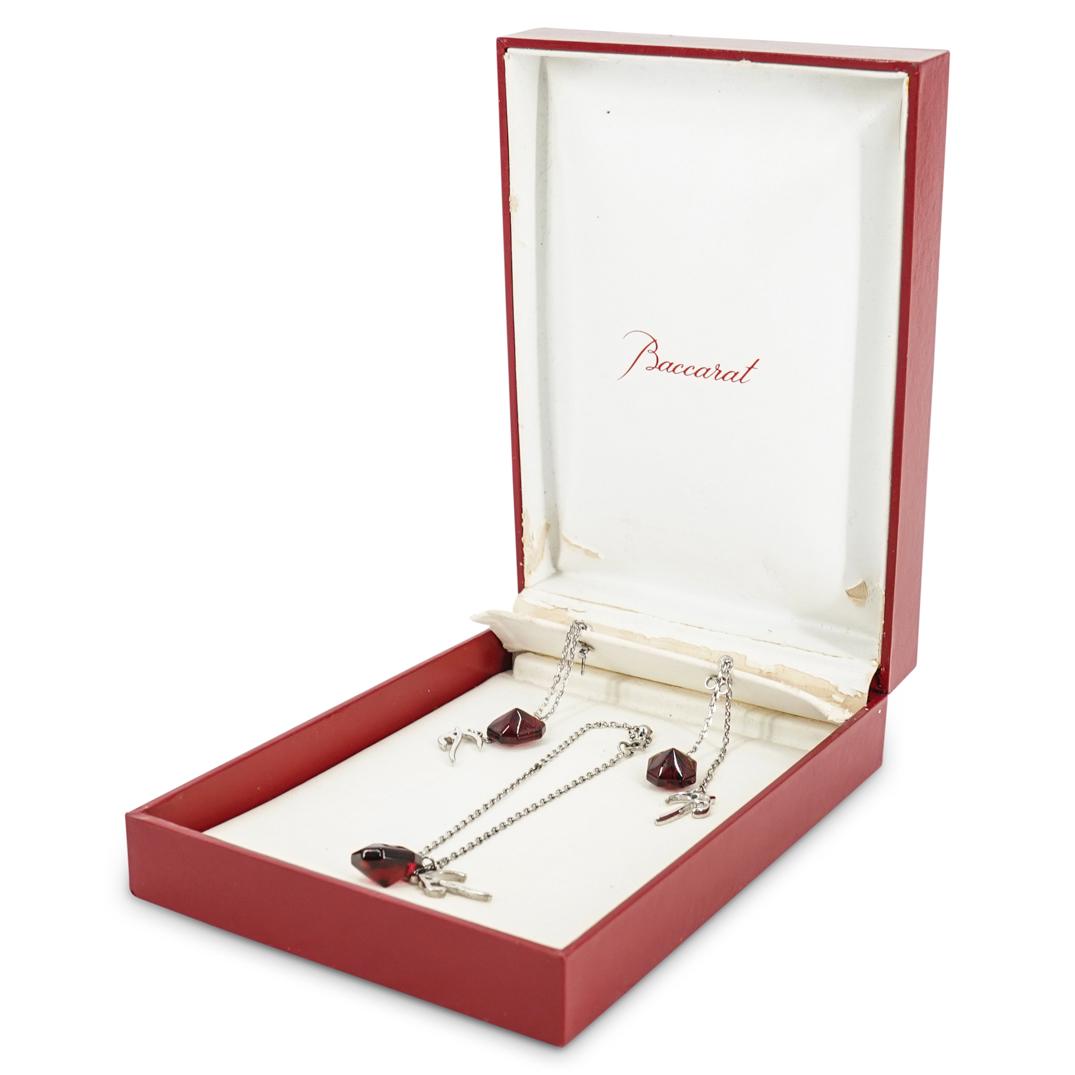 (3 Pc) Baccarat Sterling Silver Bracelet & Earrings Jewelry Set (1 of 8)