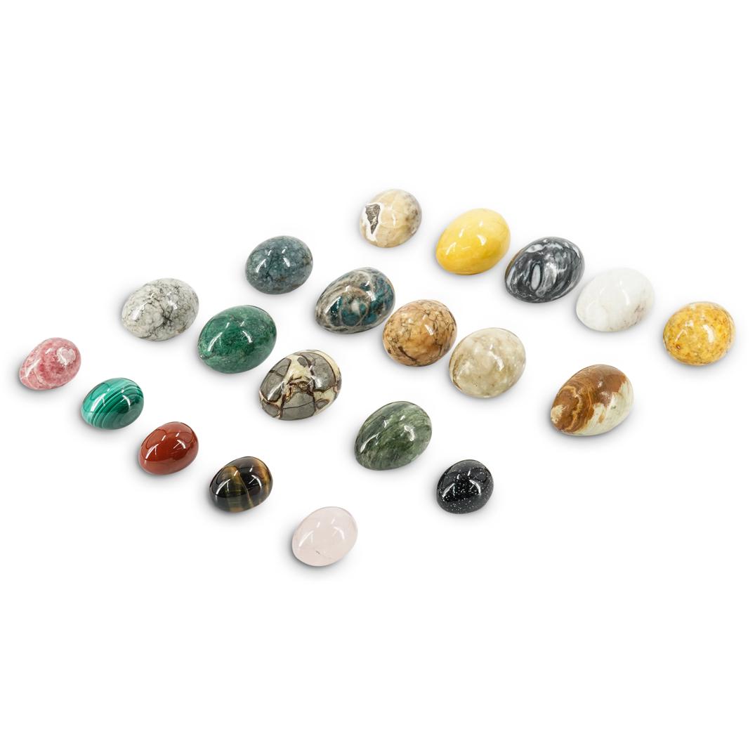 (20 Pc) Carved Natural Marble & Semi Precious Stone Egg Figurines (1 of 4)