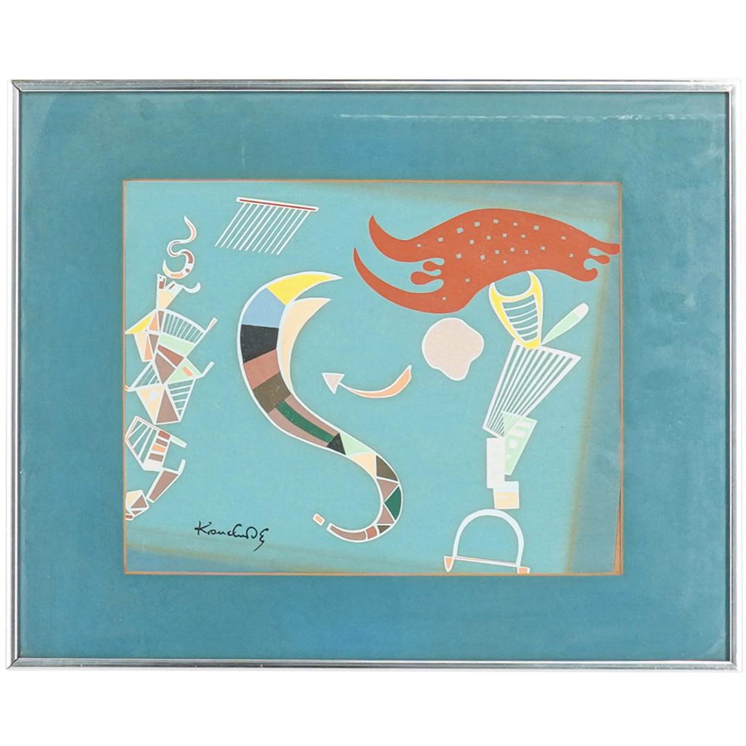 After Wassily Kandinsky "The Arrow" Silkscreen Print: DESCRIPTION: An after Wassily Kandinsky "The Arrow" silkscreen print. WIth signature on the lower left bottom corner. CIRCA: 20th Century. DIMENSIONS: H: 16 1/4" W: 20 1/4". Have a similar item to sel