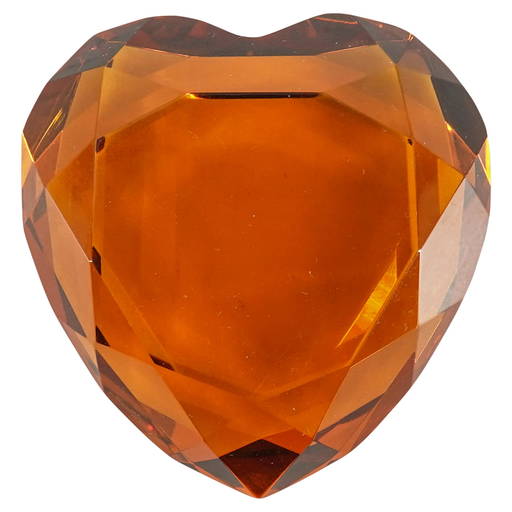 Rosenthal Amber Crystal Heart Shaped Paperweight