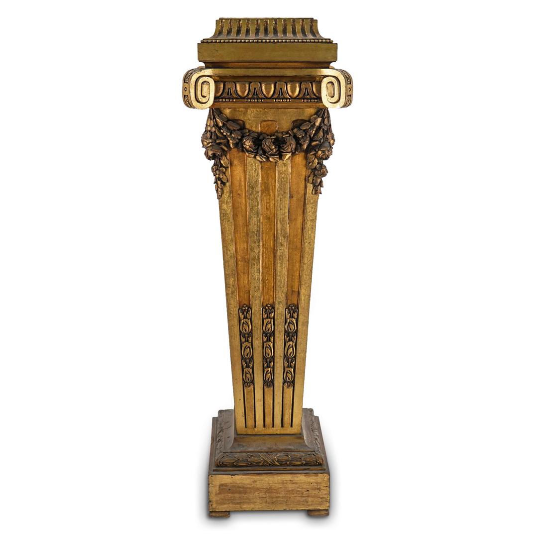 French Gilt Marble Top Pedestal (1 of 9)