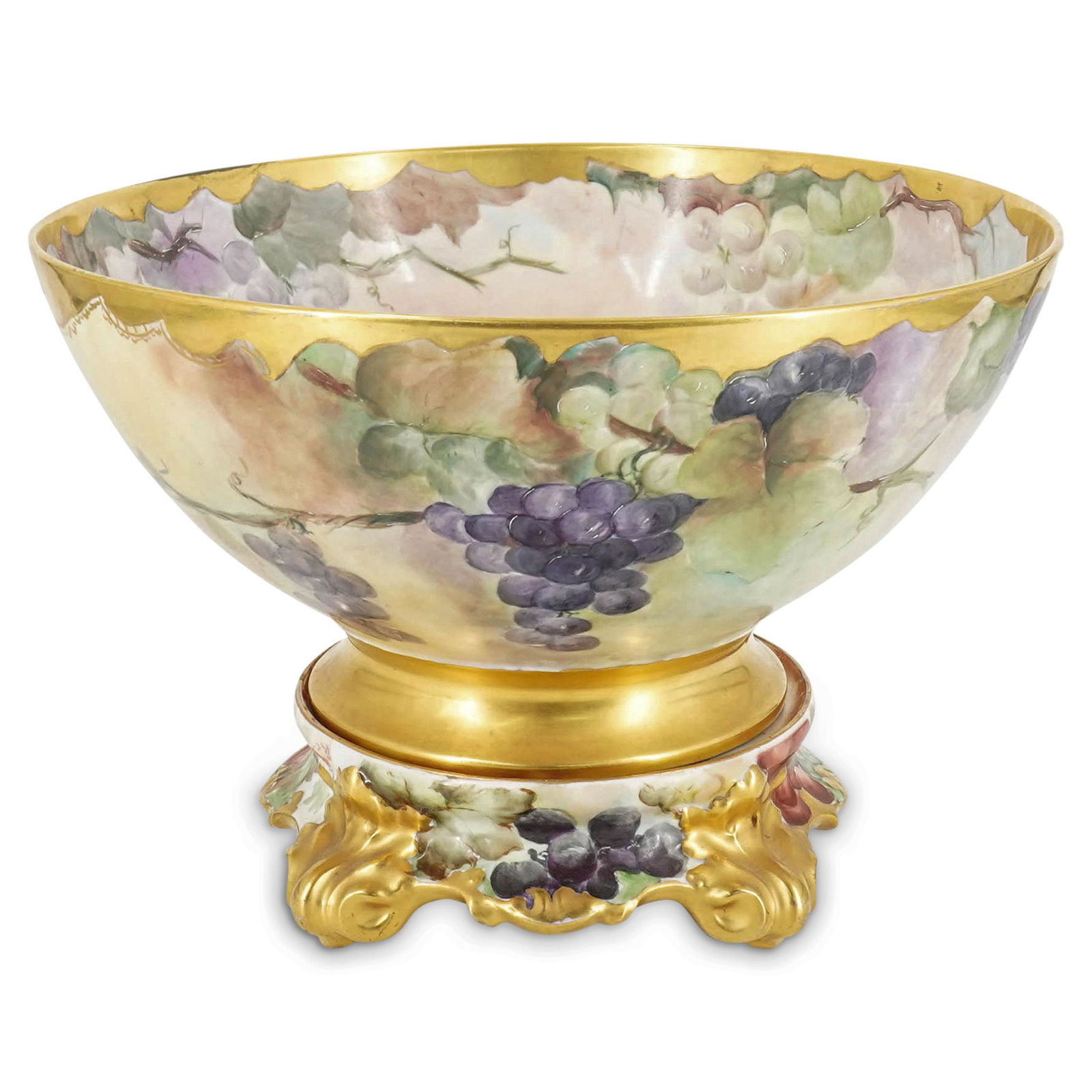 Large Antique Limoge Porcelain Centerpiece Punch Bowl (1 of 10)