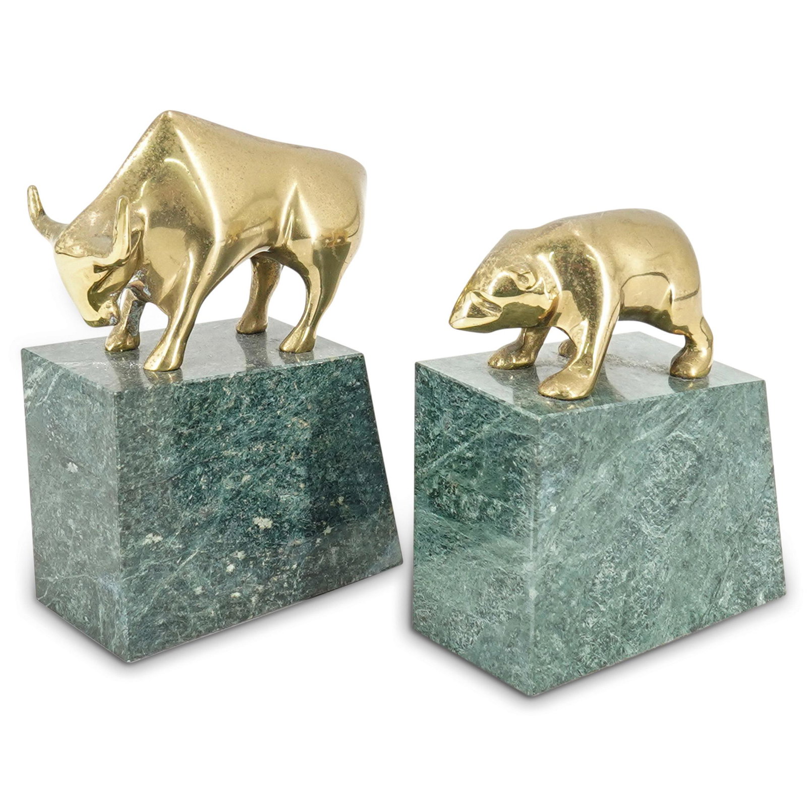 Bronze Financial District Bear And Bull Sculptures (1 of 6)