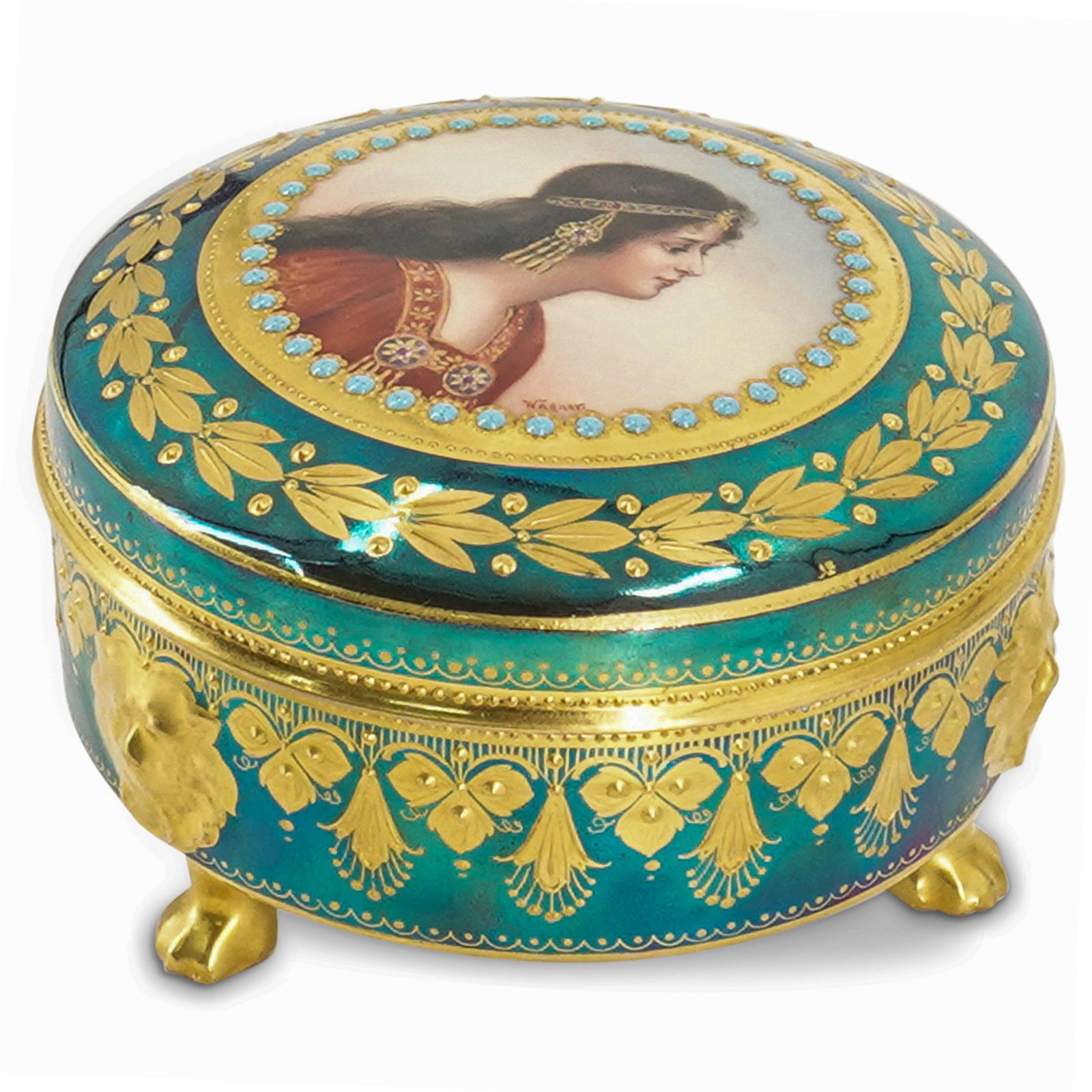 Royal Vienna Style Portrait Trinket Box (1 of 9)