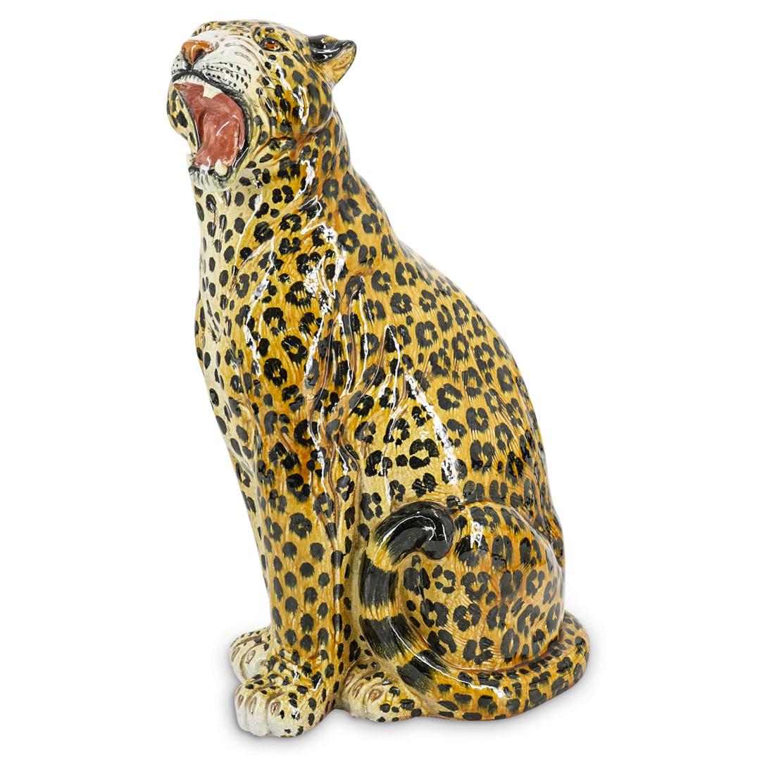 Vintage Italian Terracotta Majolica Leopard (1 of 12)