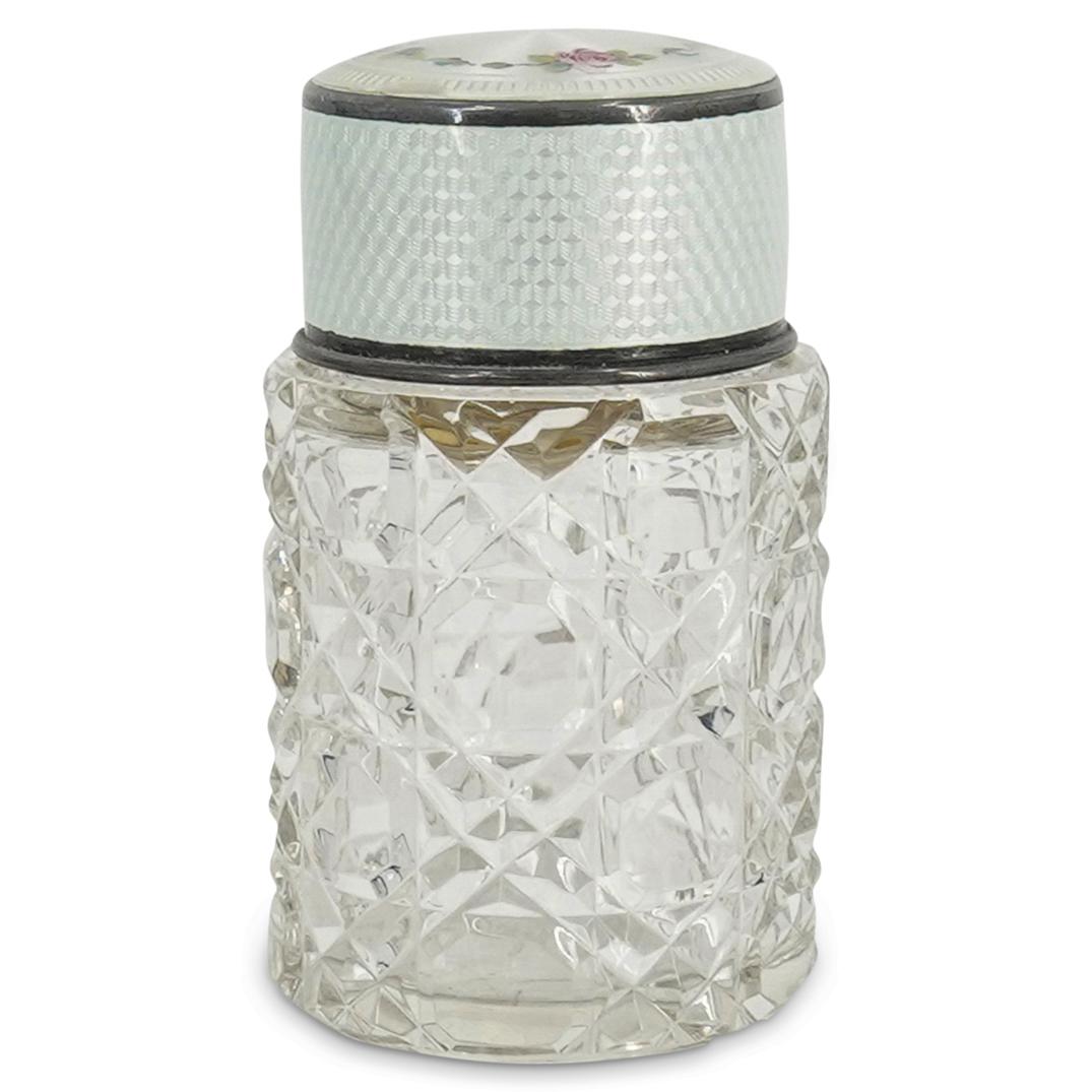 Sterling Silver Crystal & Guilloche Jar (1 of 6)