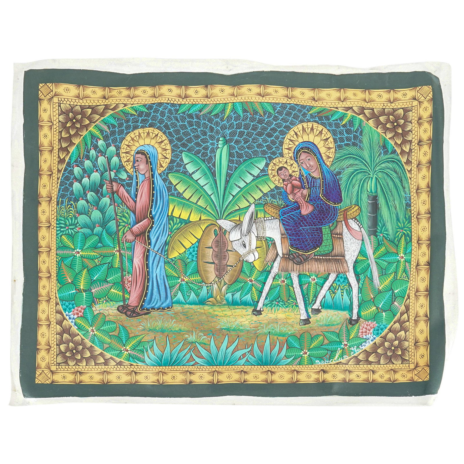 Ismael Saincilus (Haitian) Madonna with Child Painting (1 of 9)