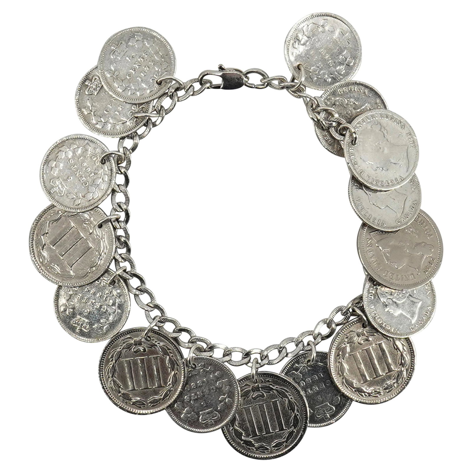 Antique Silver Coin Bracelet (1 of 5)
