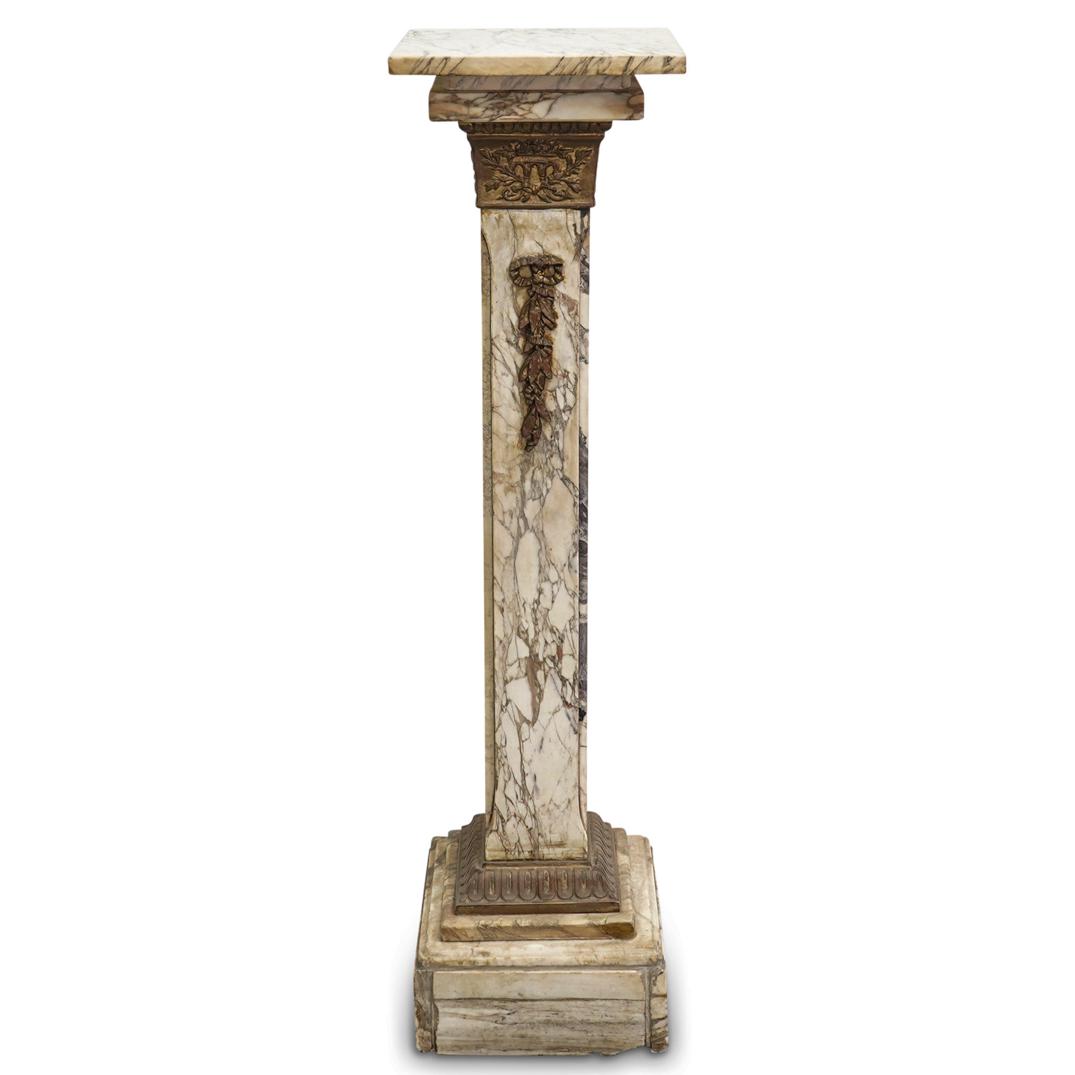 French Empire Plinth Marble & Bronze Pedestal (1 of 7)
