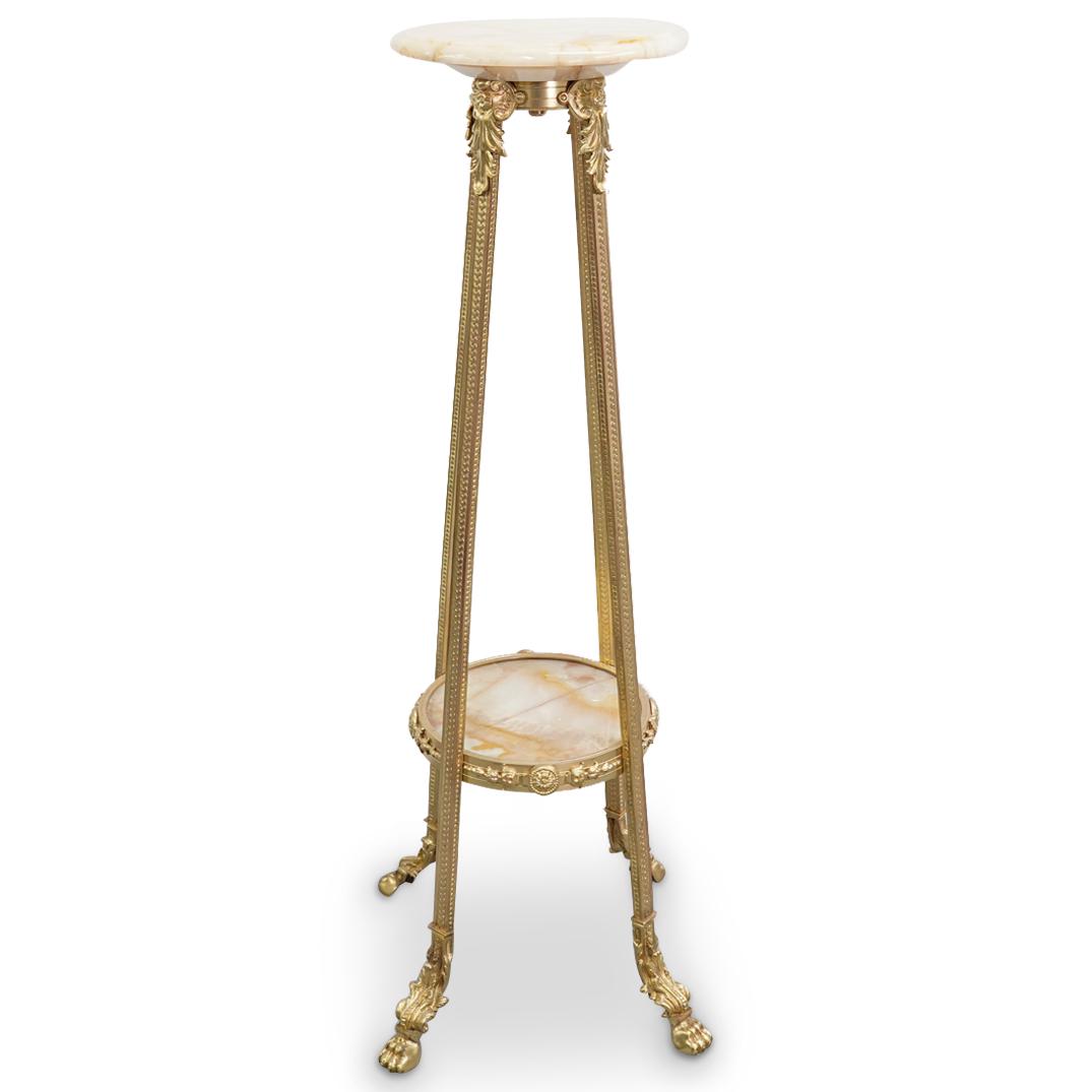 French Gilded Bronze & Marble Plant Stand Pedestal (1 of 6)