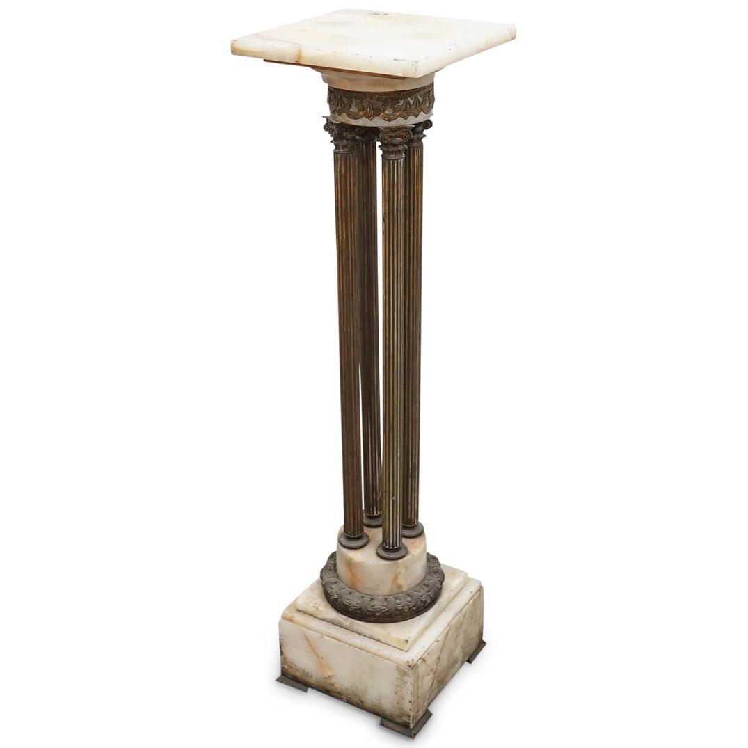 Antique French Plinth White Marble & Bronze Pedestal (1 of 6)