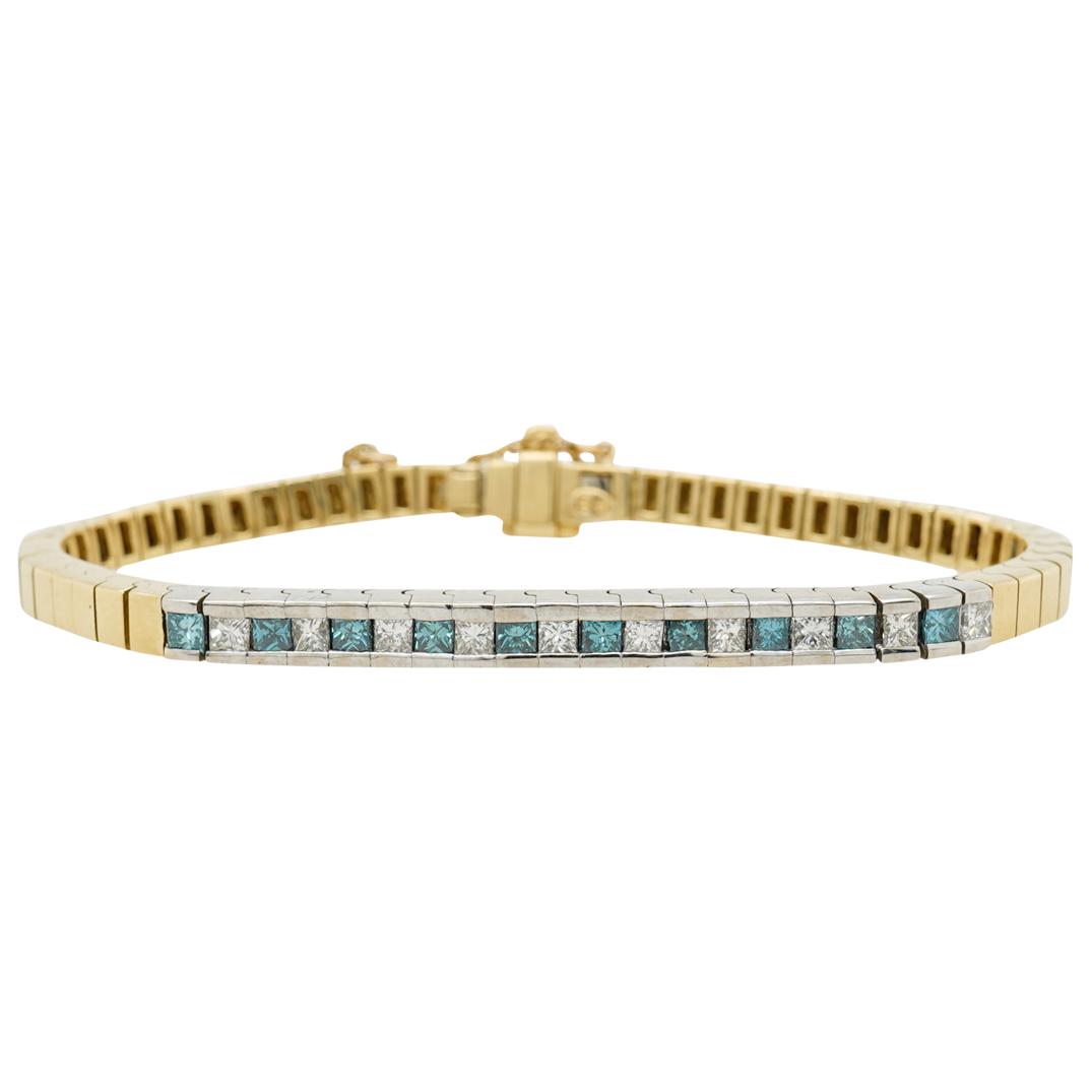 Vintage 18k Gold and Blue Diamond Bracelet (1 of 7)