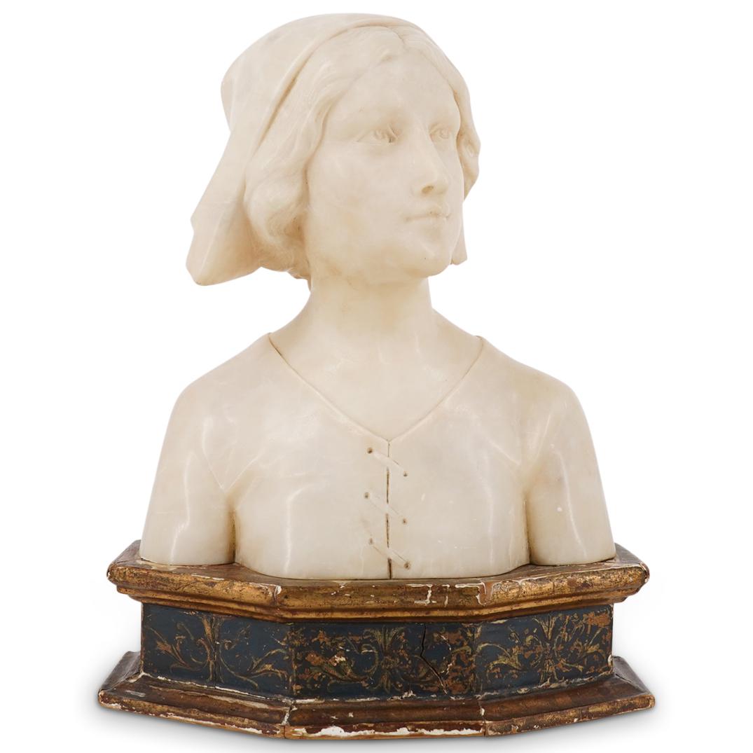 A. Gemay (France) Joan of Arc Alabaster Sculpture (1 of 5)
