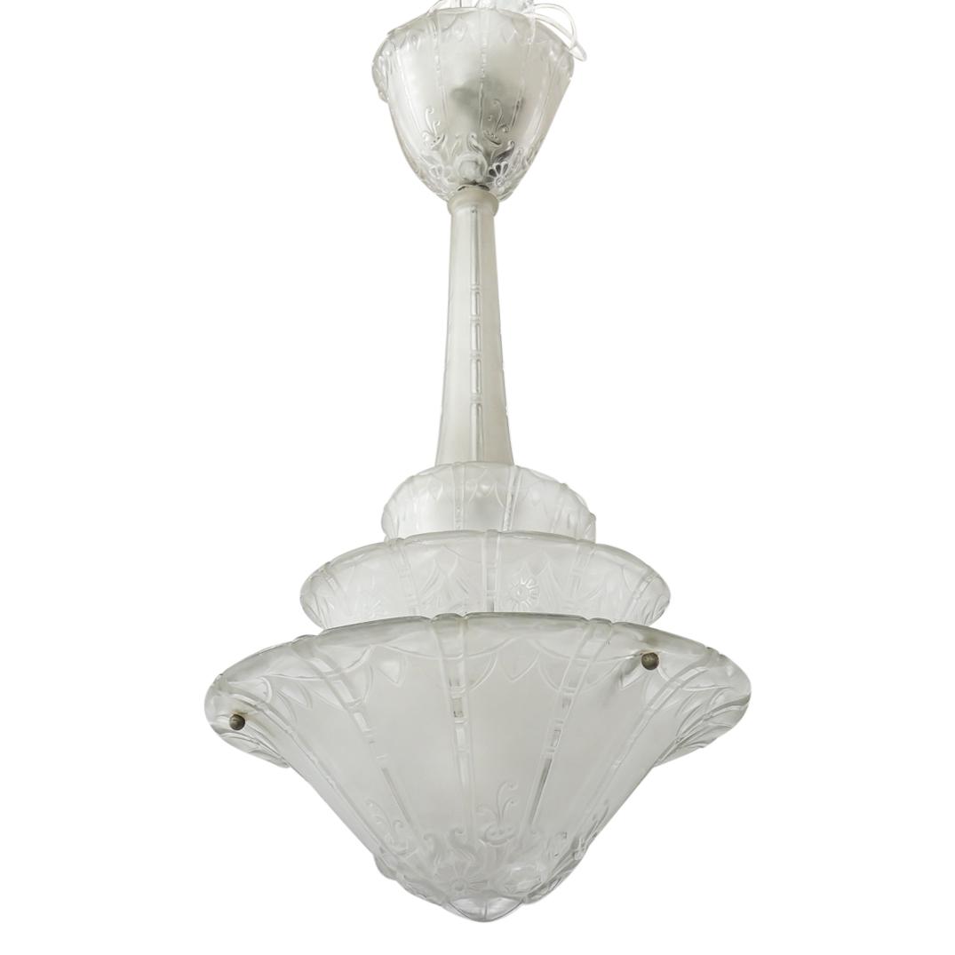 French Daum Nancy Glass Chandelier (1 of 6)