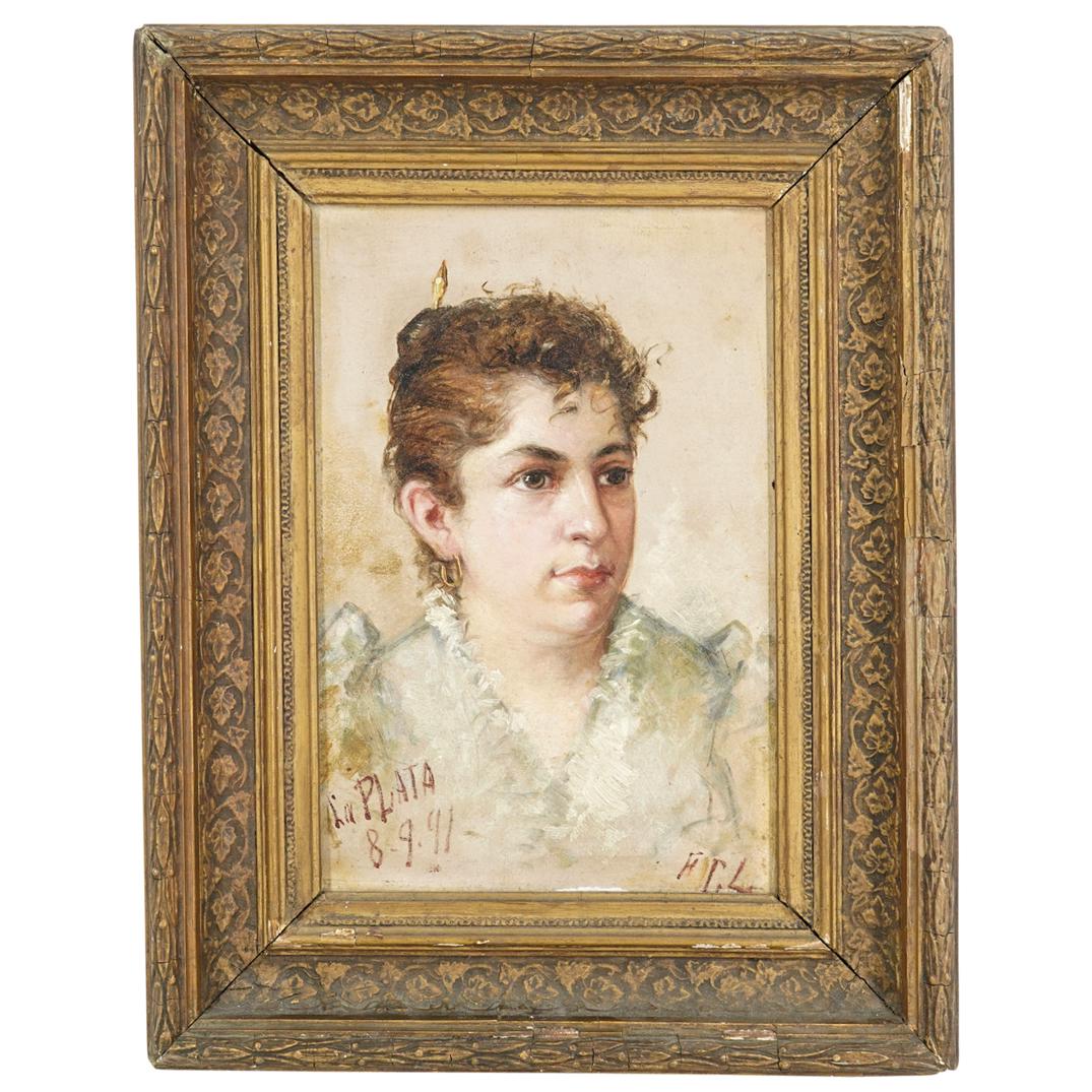 19th Cent. Signed Portrait Of A Lady Painting (1 of 10)