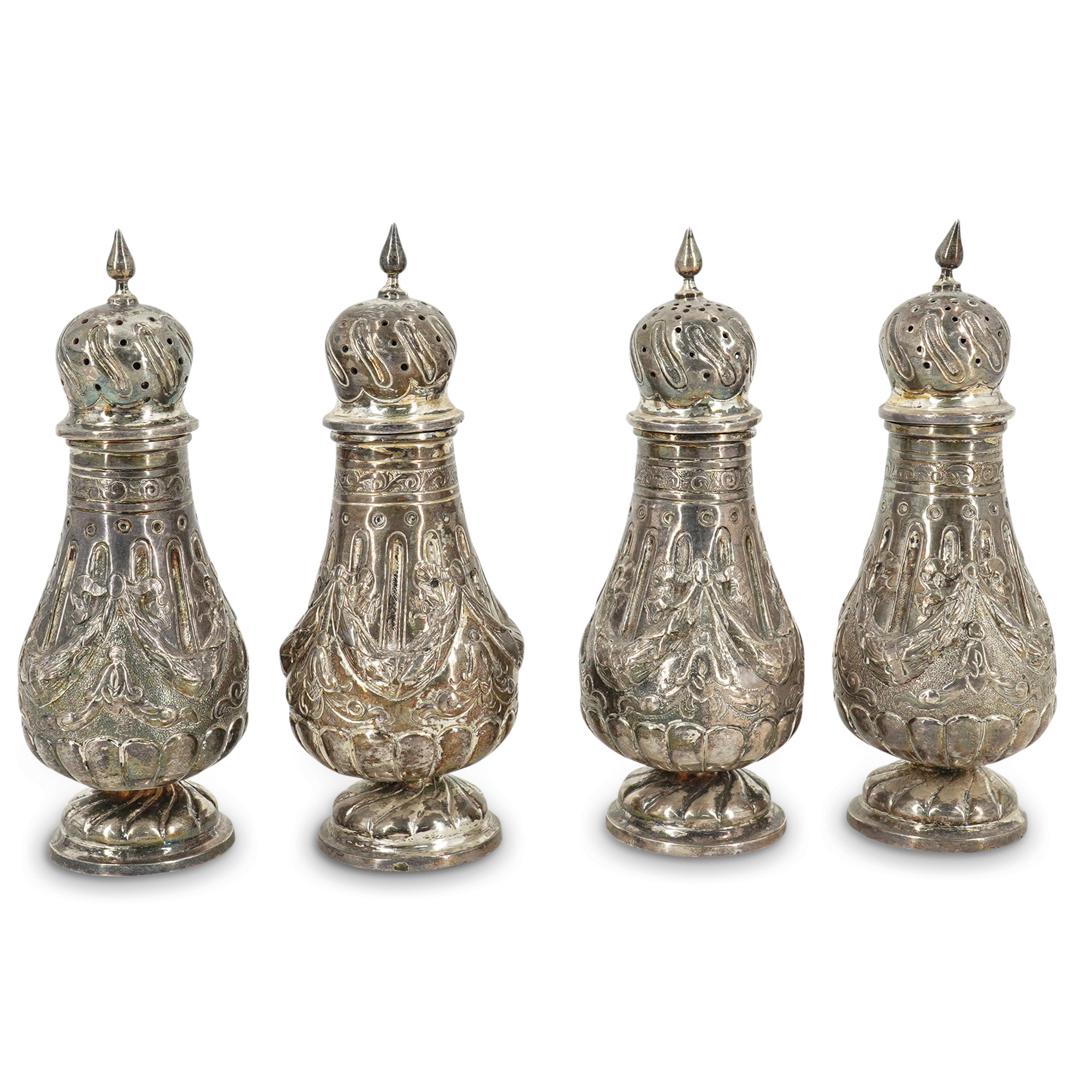 (4 Pc) German 800 Silver Salt And Pepper Shakers (1 of 8)