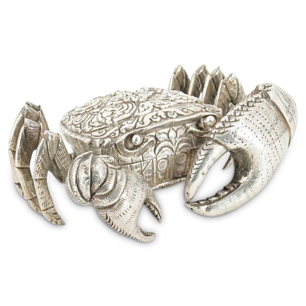 Antique Sterling Silver Crab Dresser Box (1 of 6)