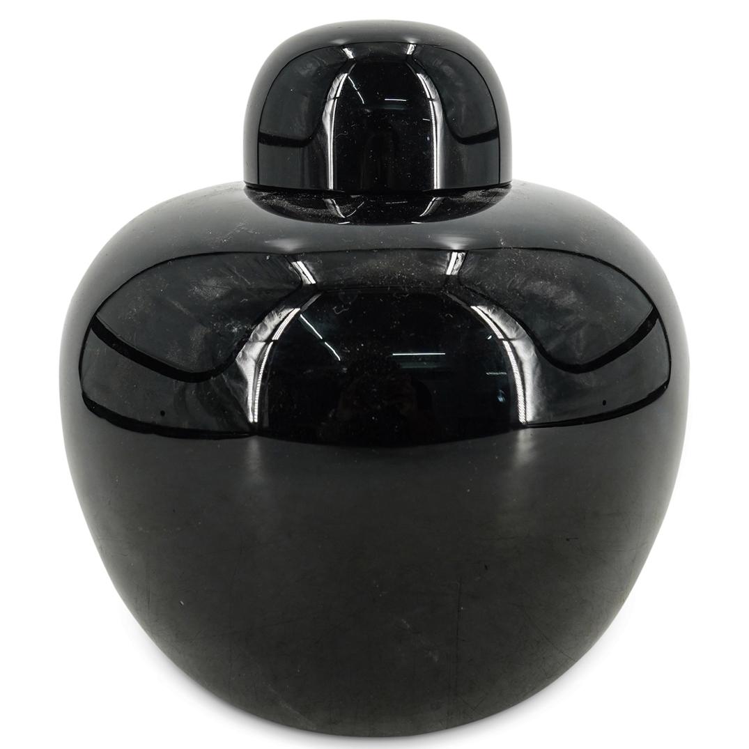 Carlo Scarpa Venini Murano Glass Black Vase (1 of 7)