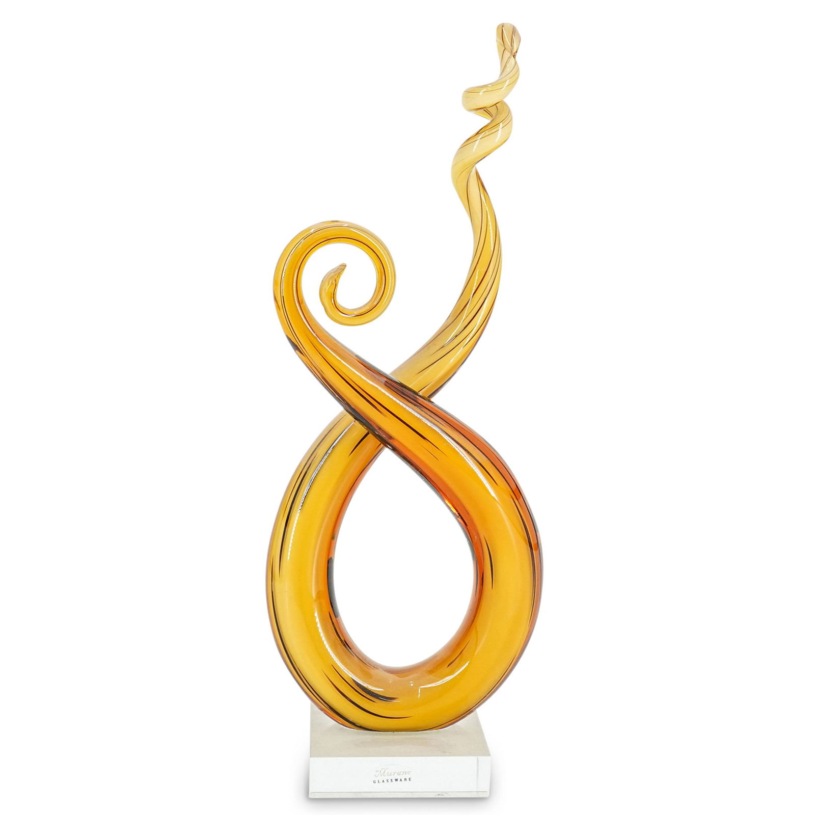 Murano Glass Swirled Abstract Freeform Sculpture (1 of 6)