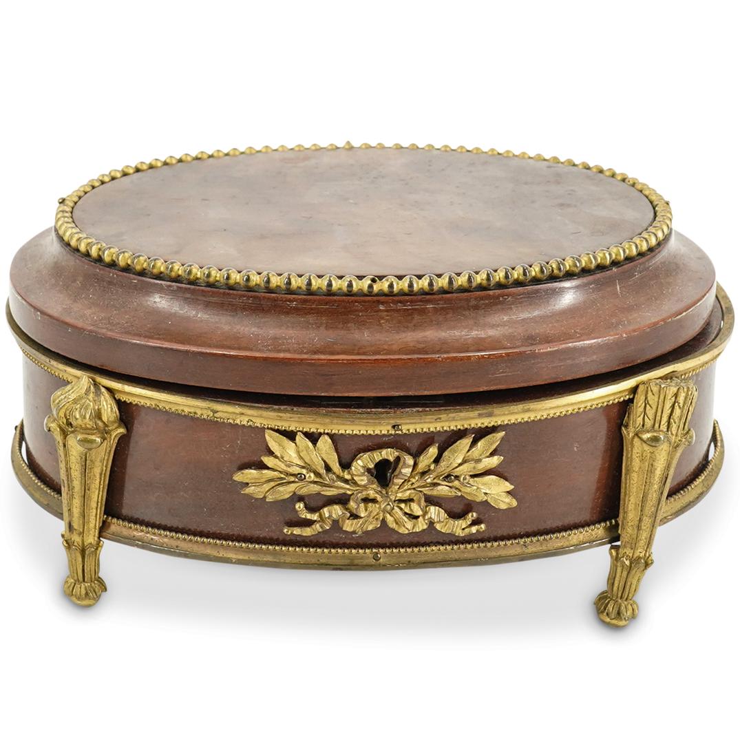 19th Century French Wood Marquetry And Bronze Box (1 of 9)