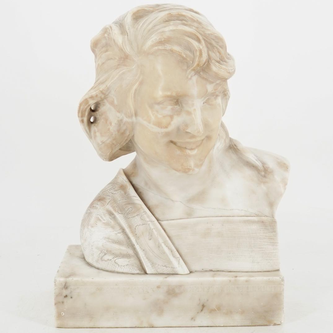 Giusto Viti (Italian, 19th Century) Alabaster Bust Sculpture (1 of 5)