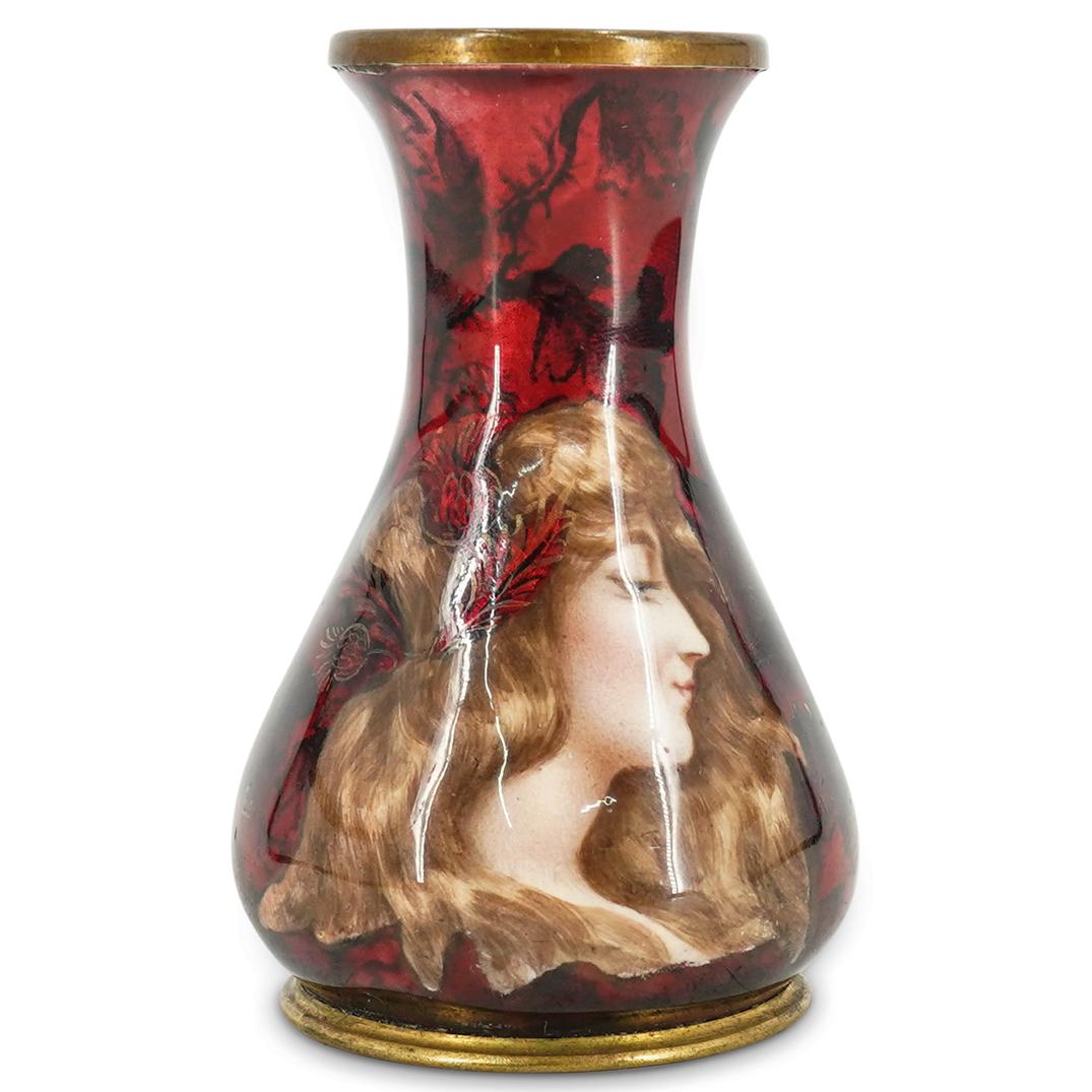 19th Century Signed M. Carus French Enamel Vase (1 of 7)