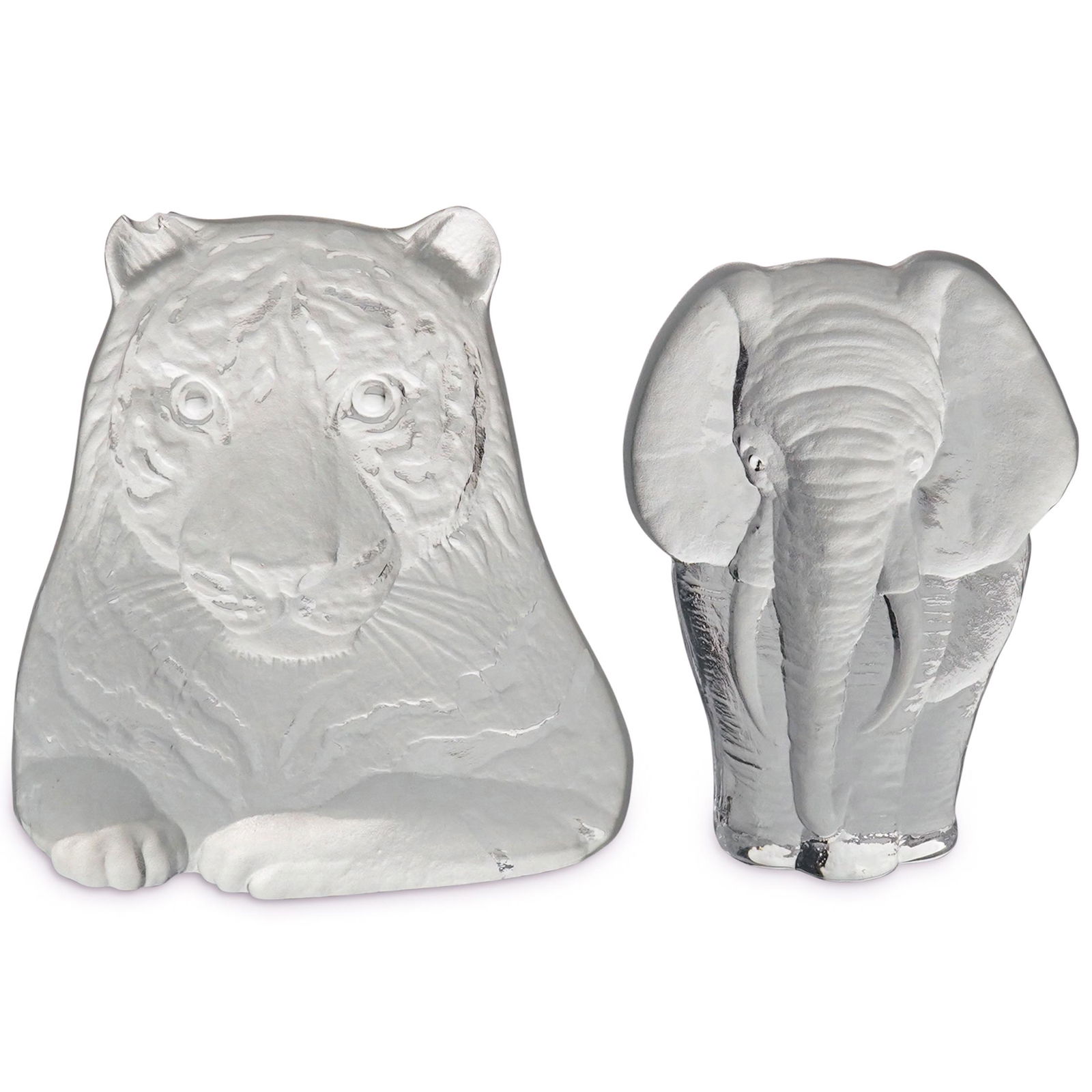 (2 Pc) Mats Jonasson Swedish Crystal Sculptures (1 of 8)