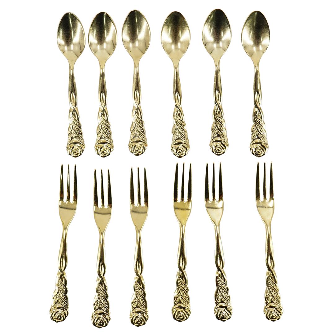 (12Pc) 24K Gold Plated Forks & Spoons (1 of 7)