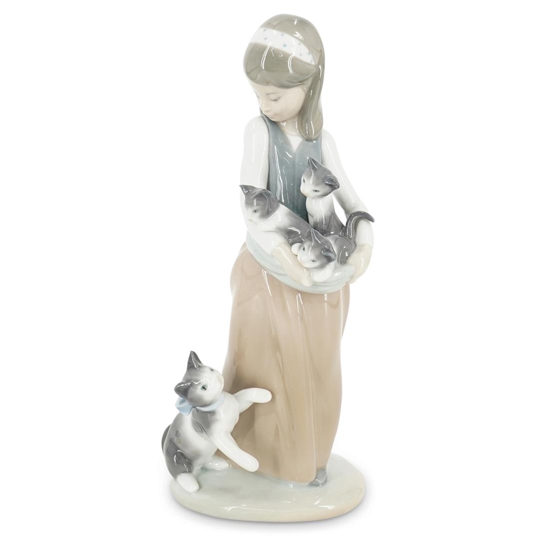 Lladro "Girl with Cats" Porcelain (1 of 4)