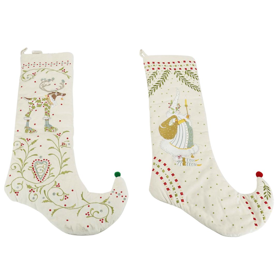 (2 Pc) Mackenzie-Childs Christmas Santa Stockings (1 of 11)