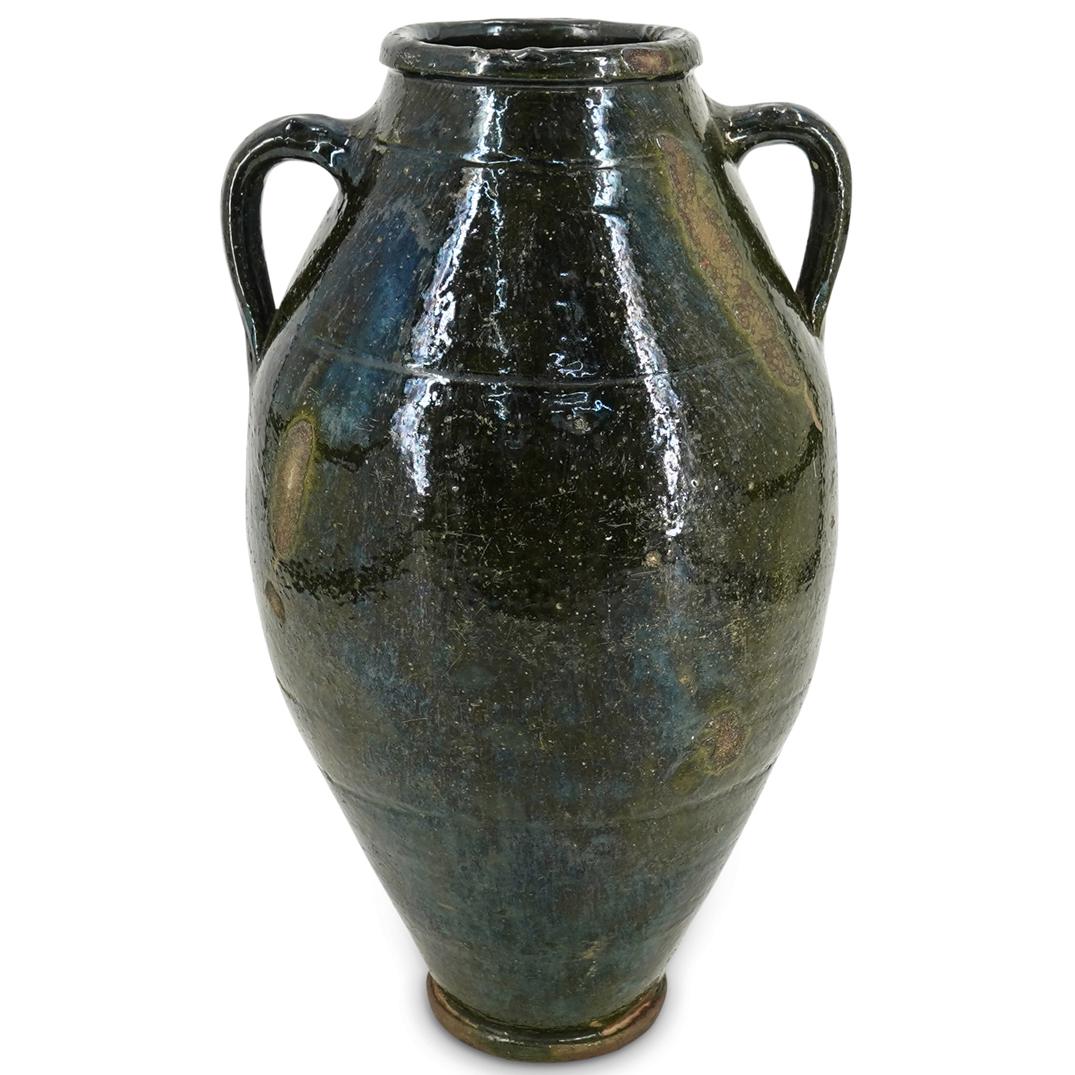 Asian Glazed Pottery Amphora Vase (1 of 8)