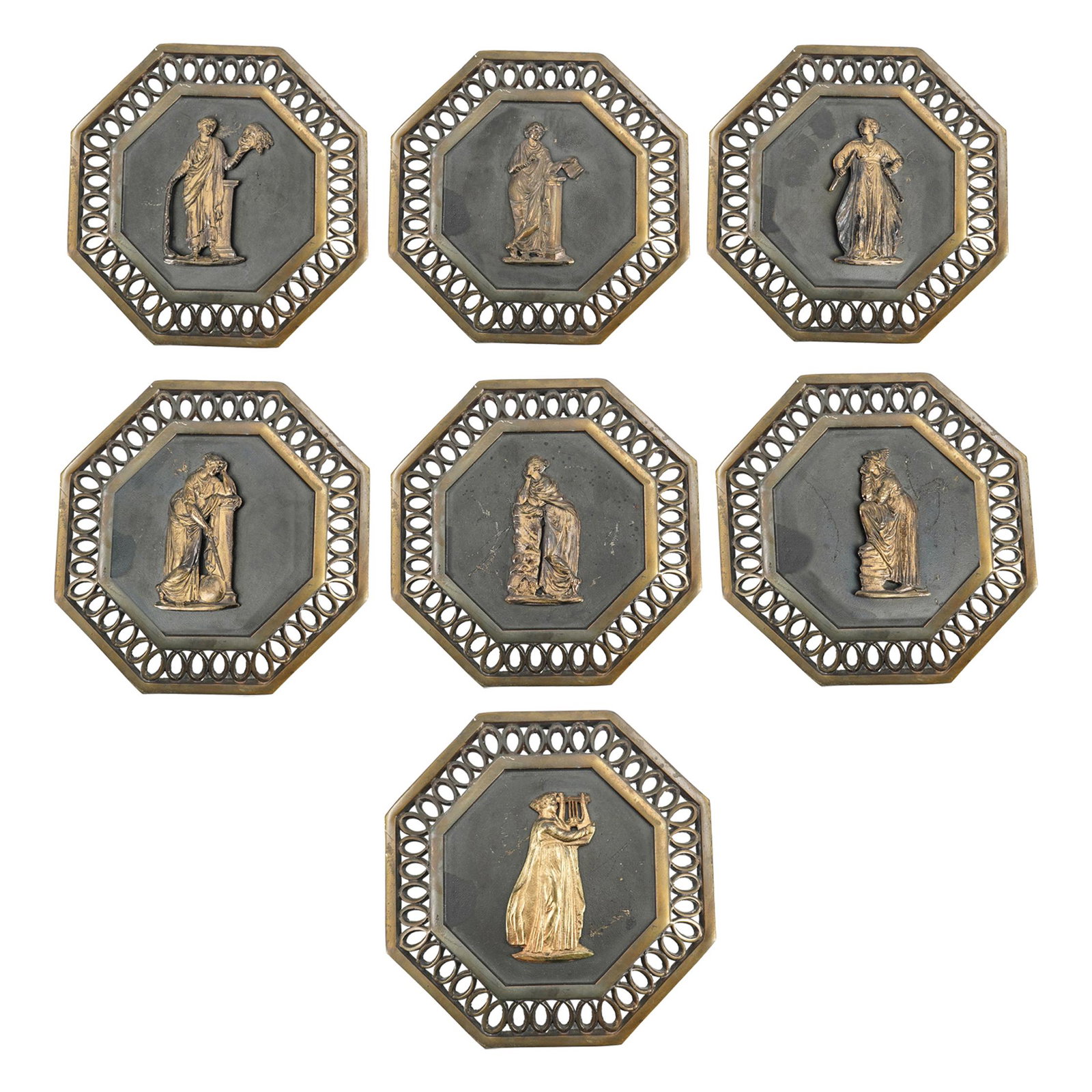 (7Pc) Vintage Greco-Roman Figural Plaques (1 of 10)