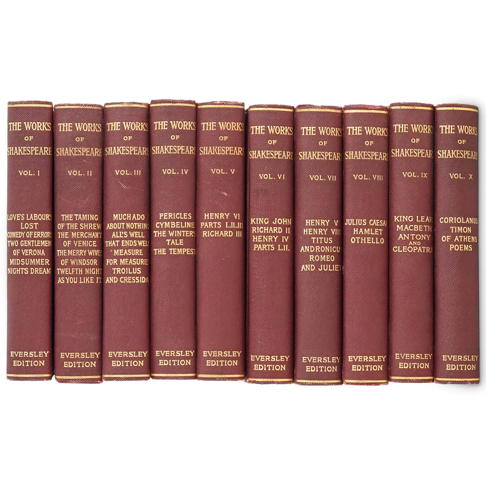 (10 Pc) 1902 "The Works of Shakespeare" Book Collection (1 of 8)