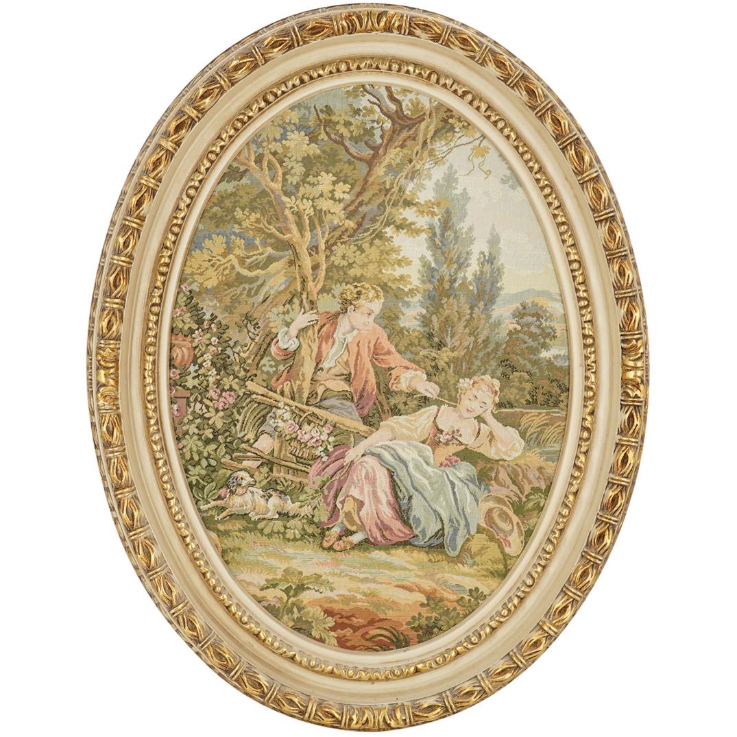 Antique Italian Needlepoint Garden Scene (1 of 6)