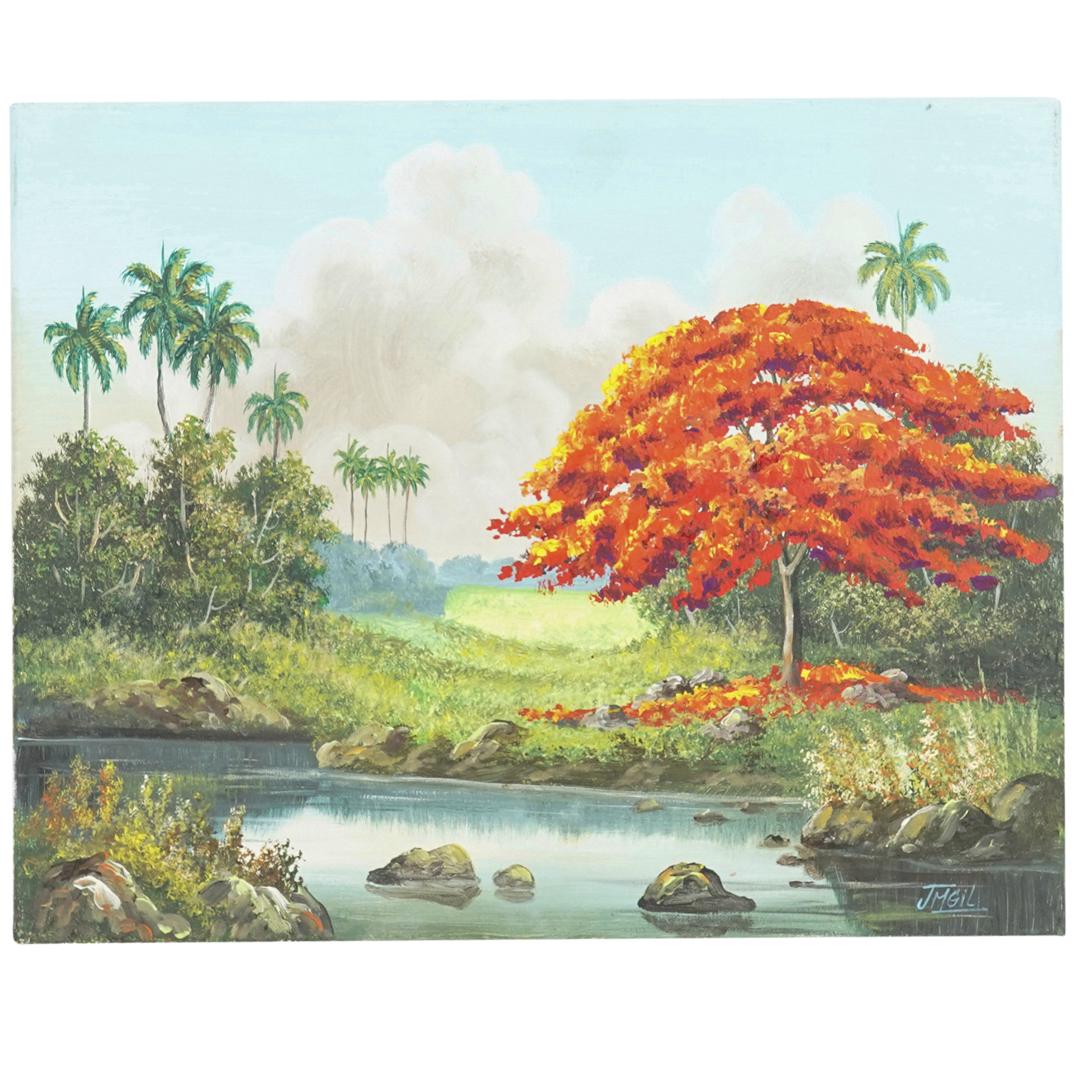 J.M. Gil (Cuban) Acrylic Painting On Canvas (1 of 4)